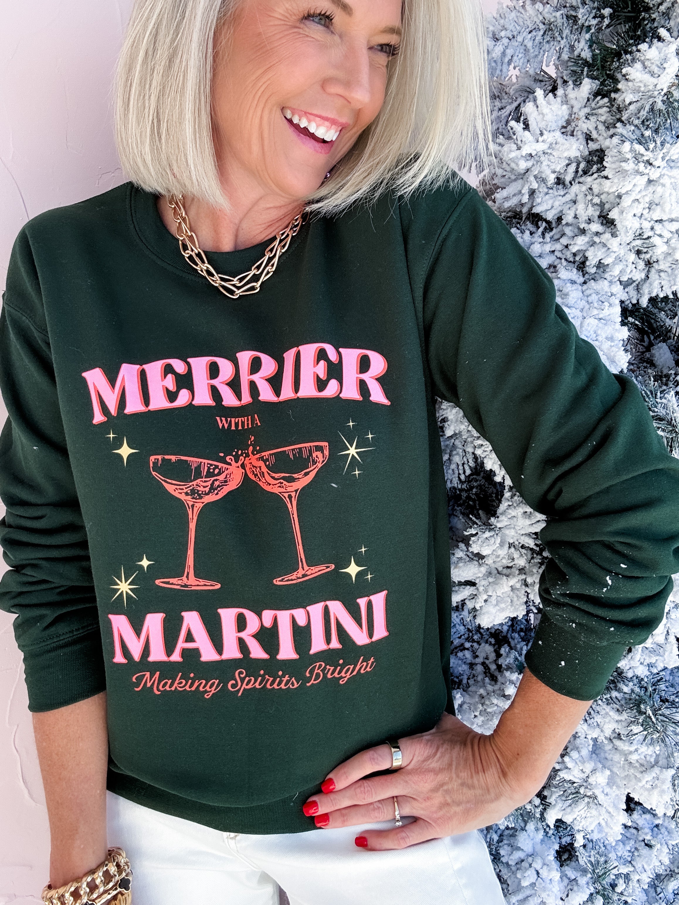 Merrier with A Martini Pullover