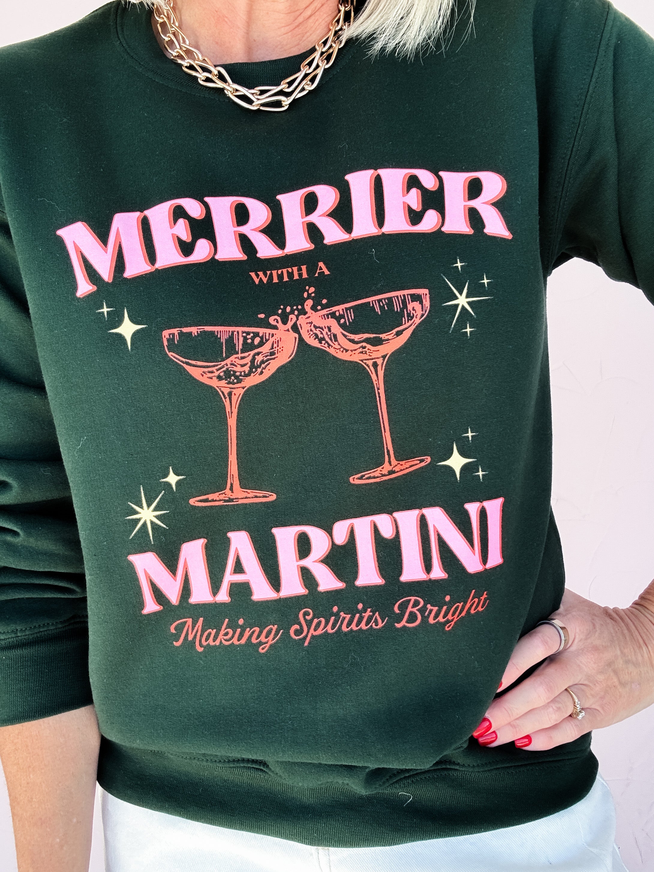 Merrier with A Martini Pullover