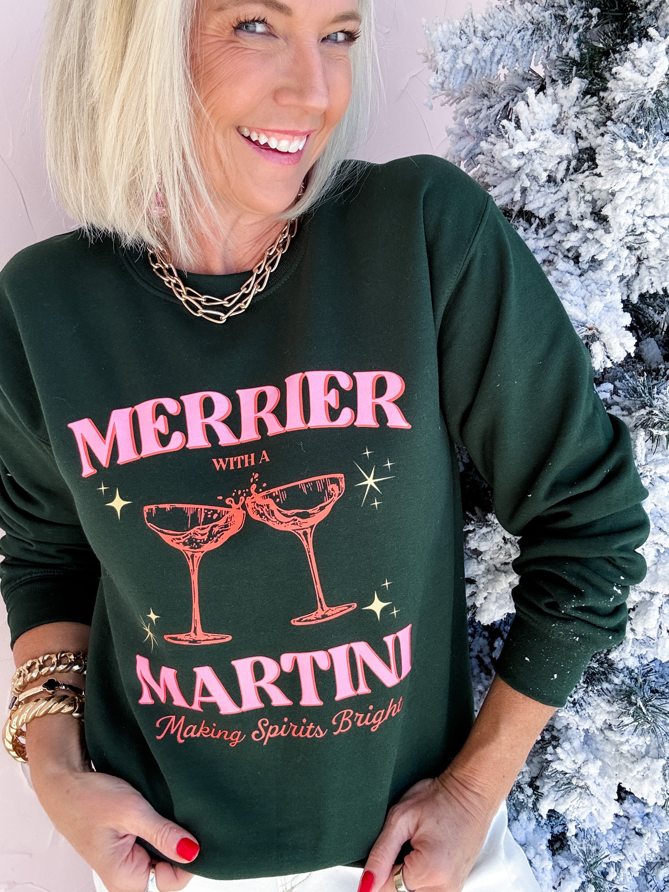 Merrier with A Martini Pullover