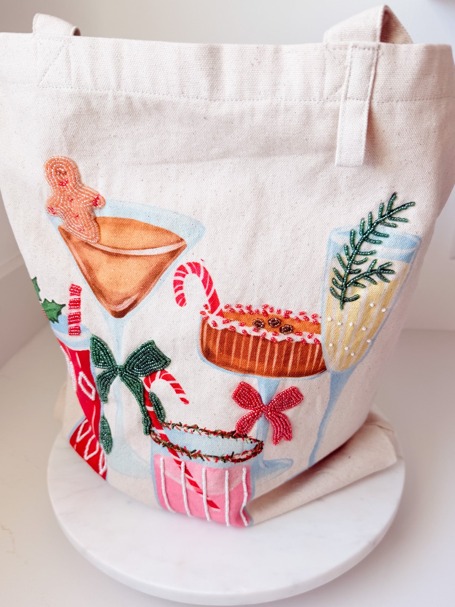 Holiday Bar Beaded Totes