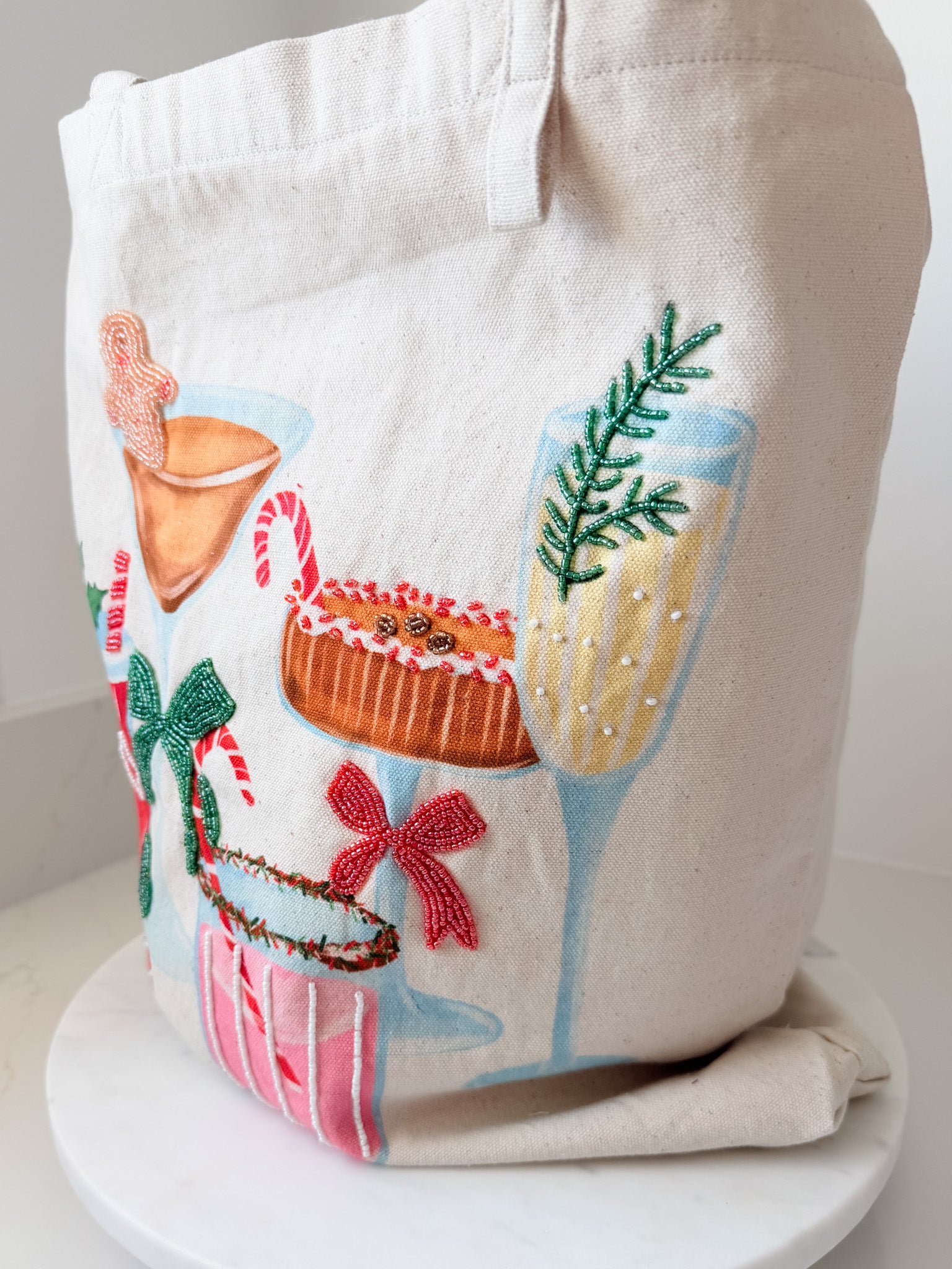Holiday Bar Beaded Totes