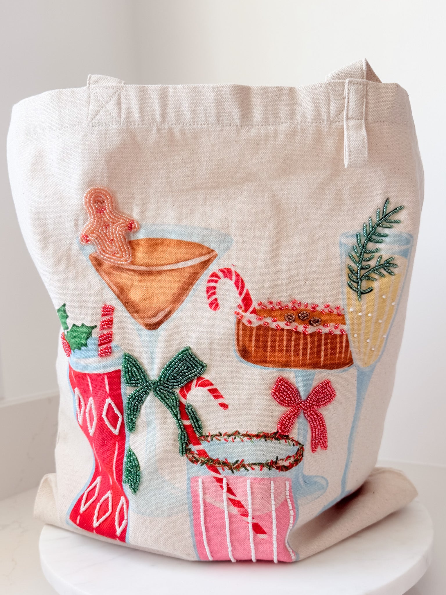 Holiday Bar Beaded Totes