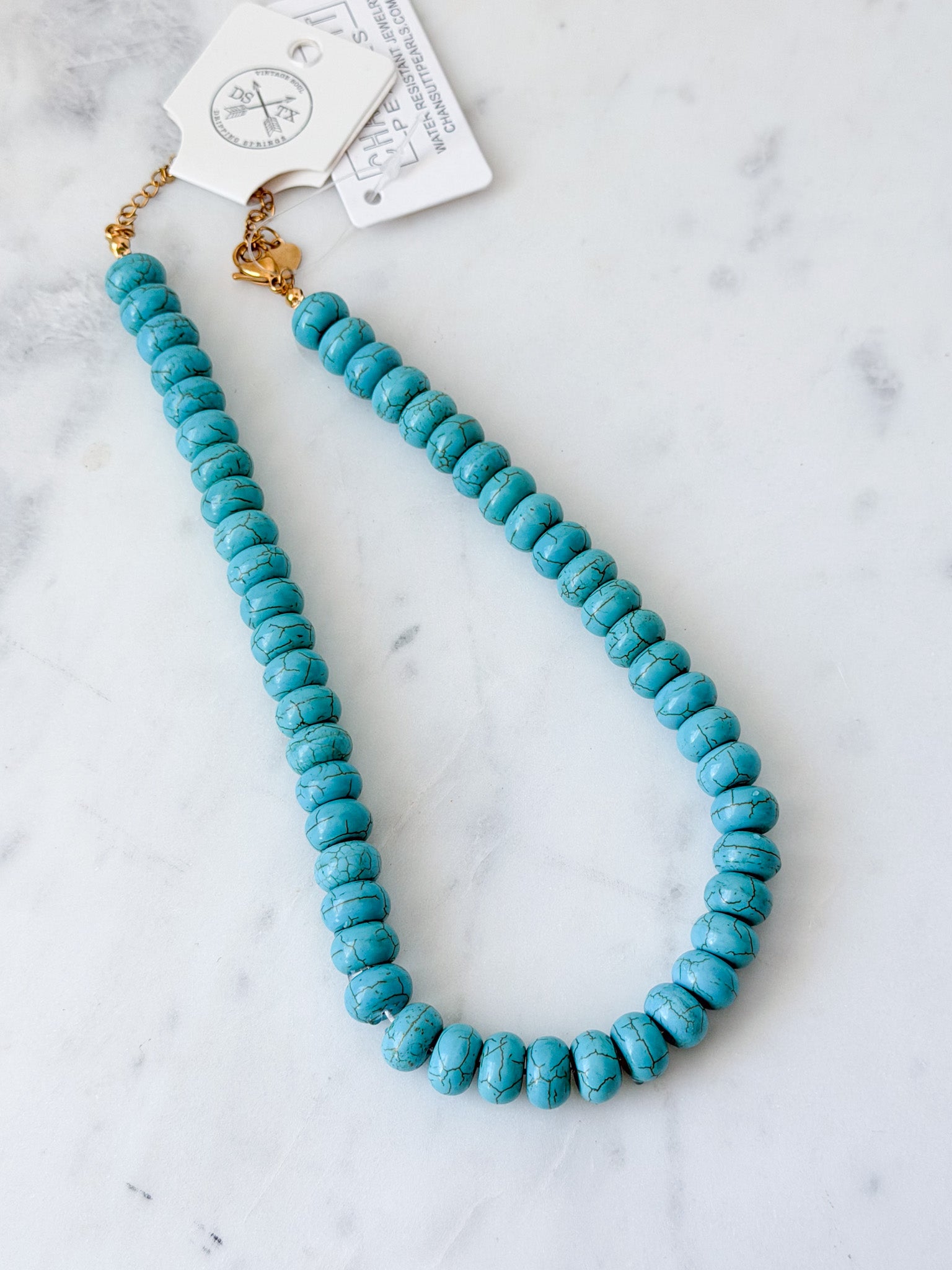 Turquoise Chunky Necklace | 18k Plated