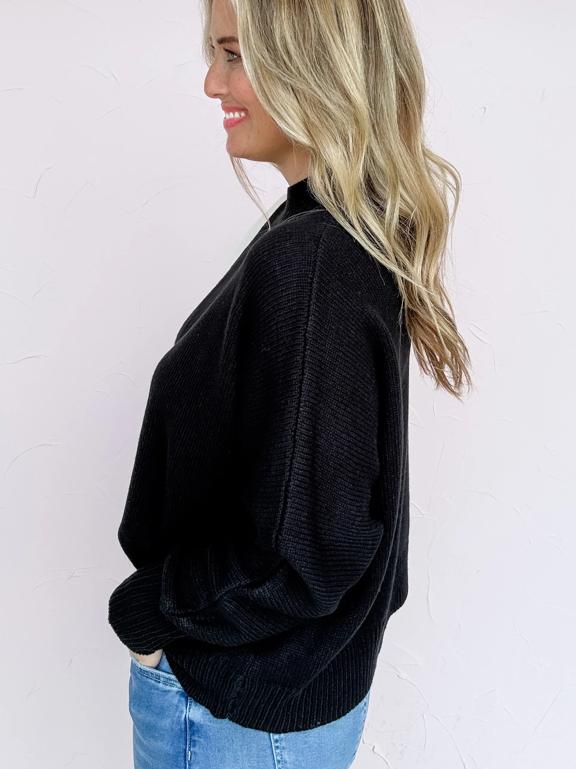 Contrast Point Sweater