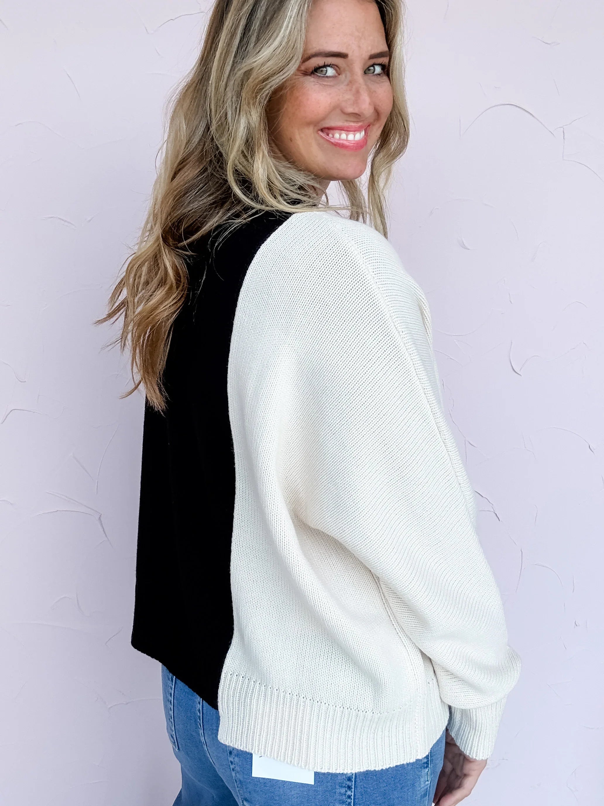 Contrast Point Sweater