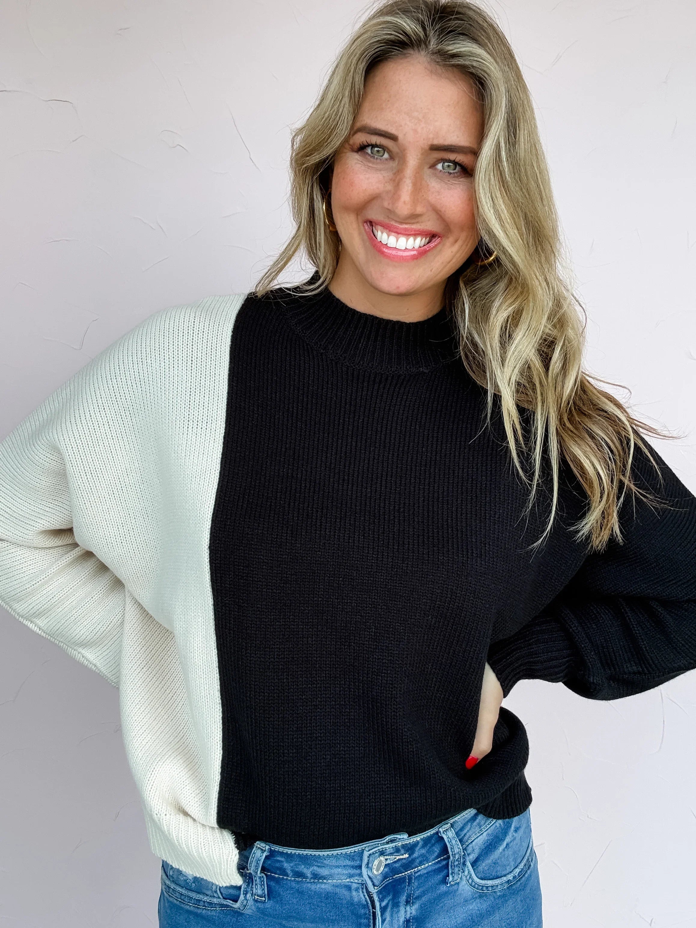 Contrast Point Sweater