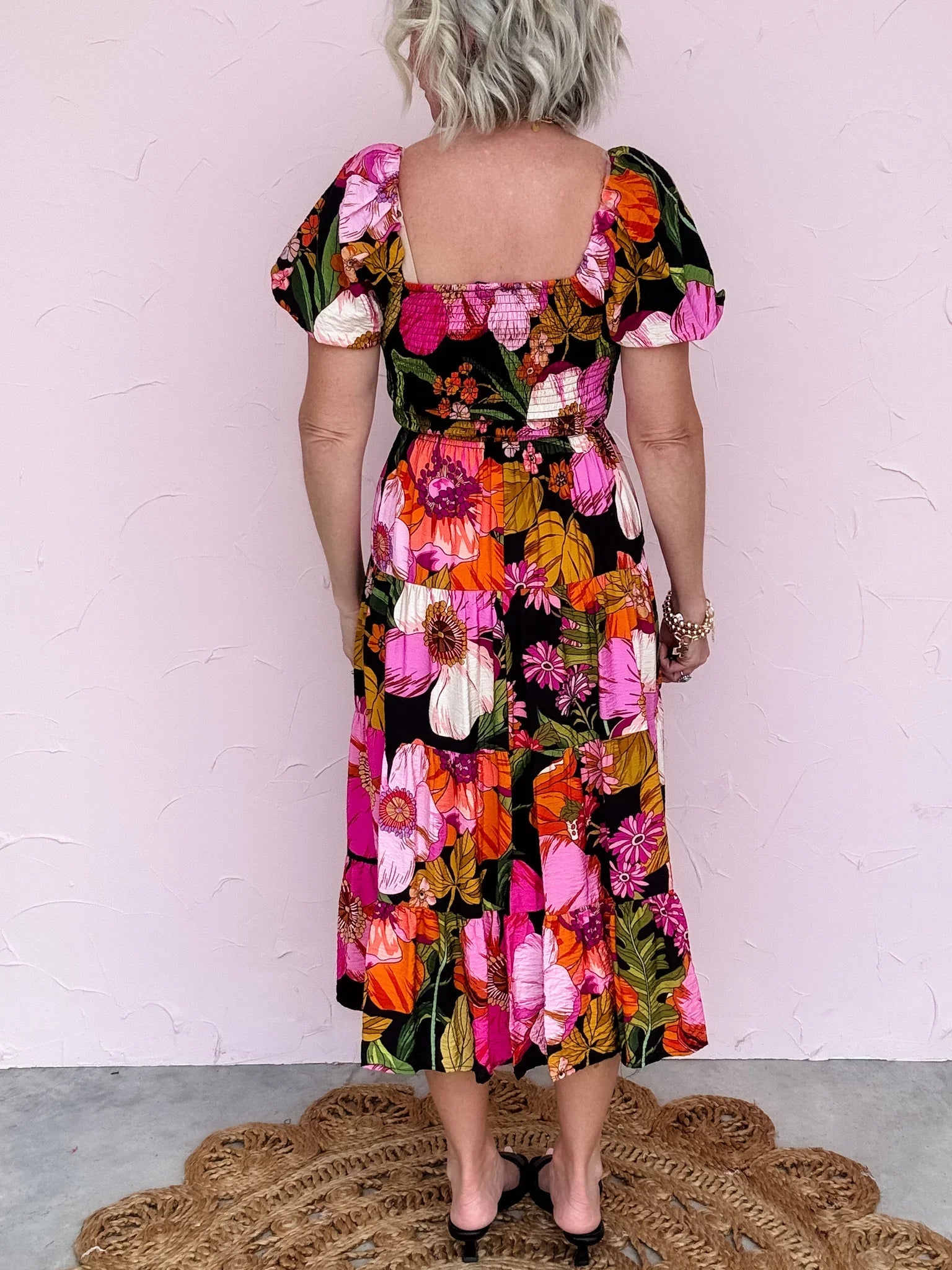Bold Blossom Tiered Dress