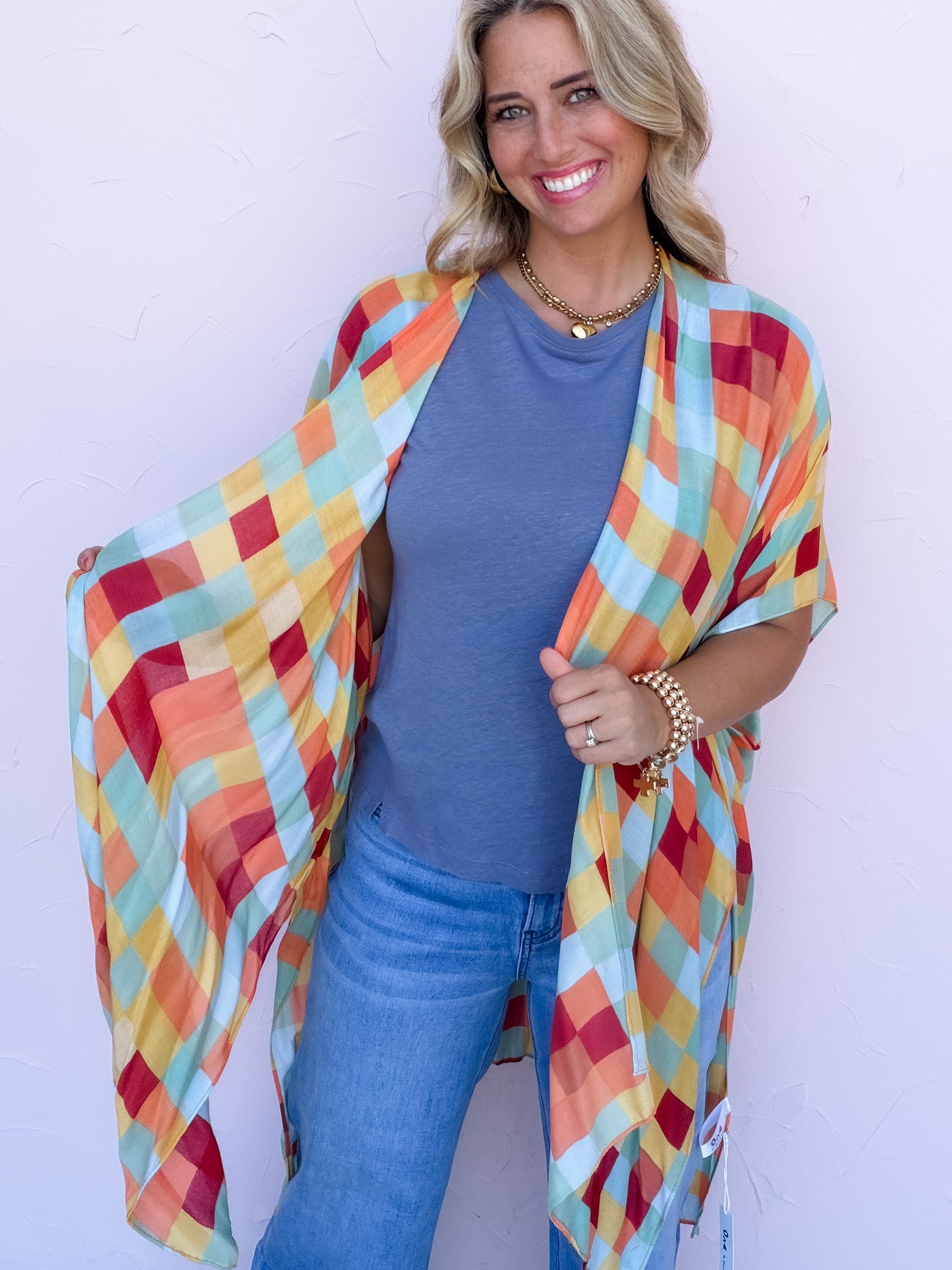 Golden Hour Check Kimono