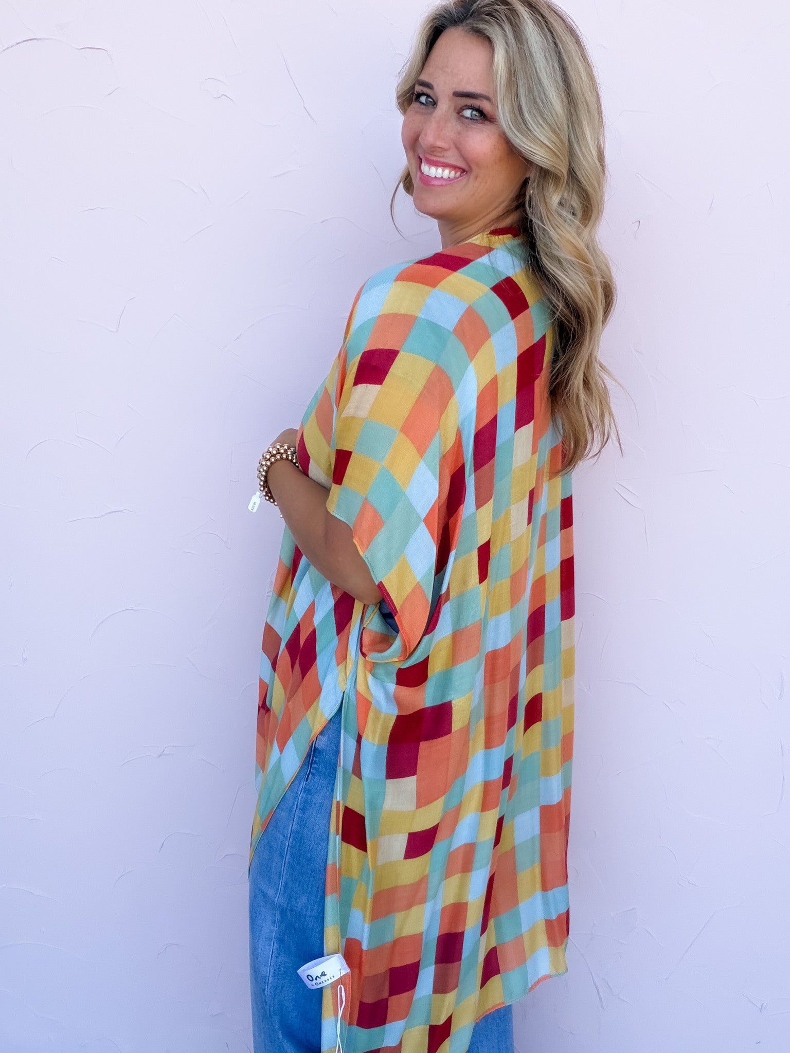 Golden Hour Check Kimono