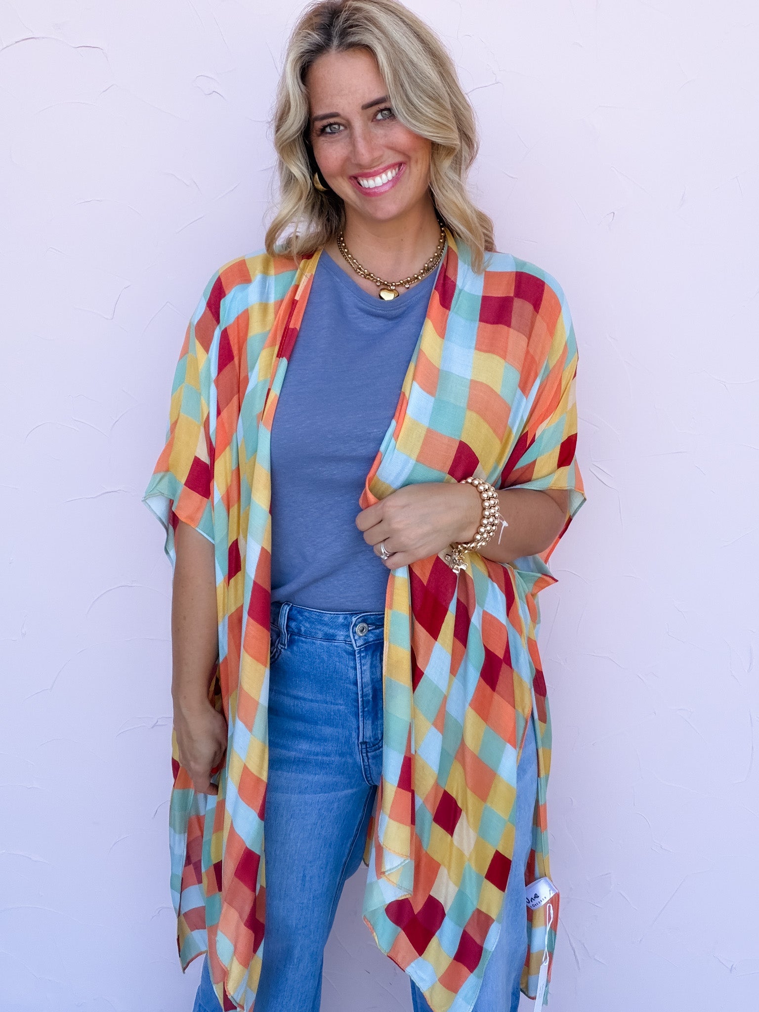 Golden Hour Check Kimono