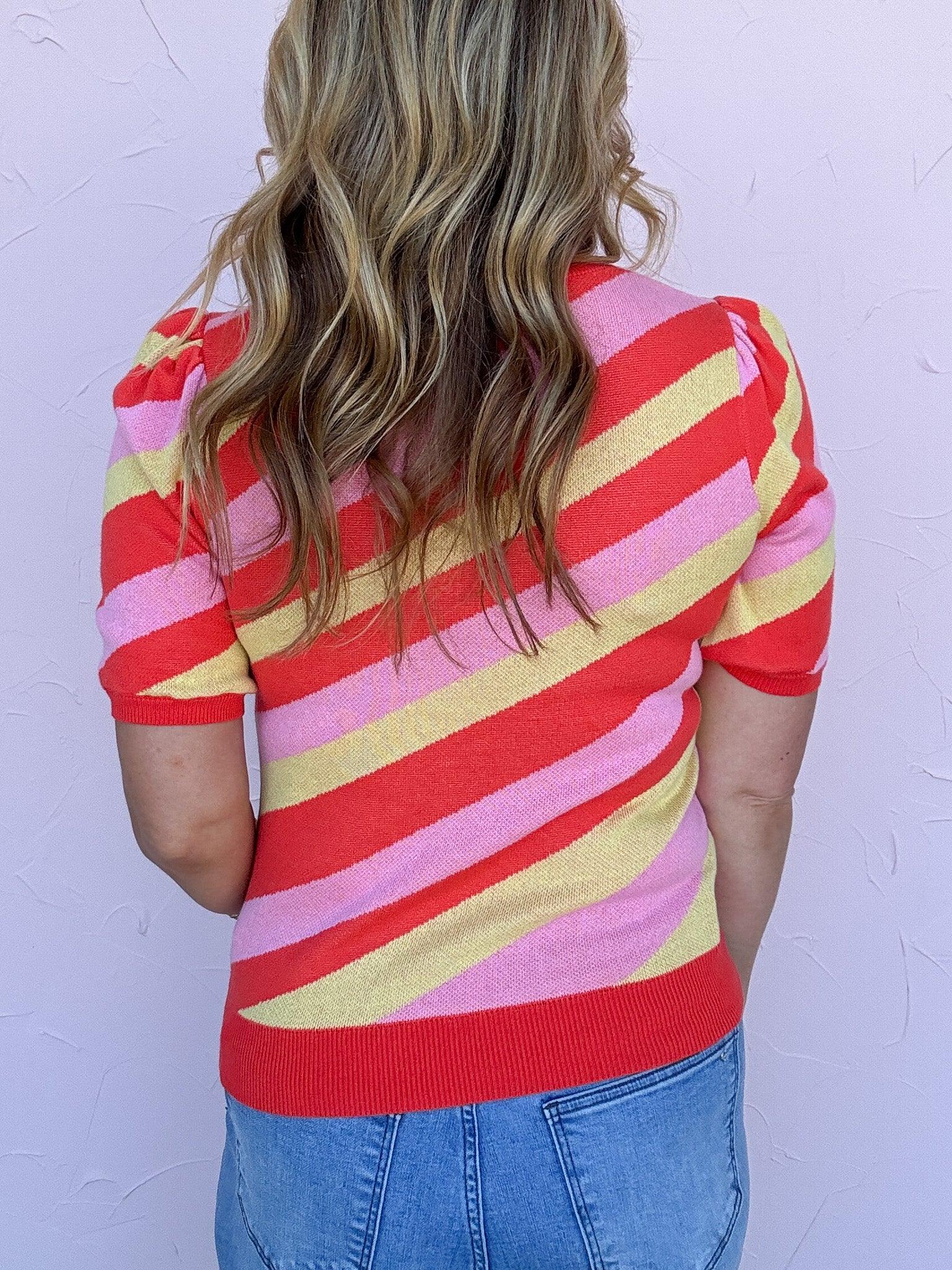 Sorbet Waves Sweater Top - 30% Off
