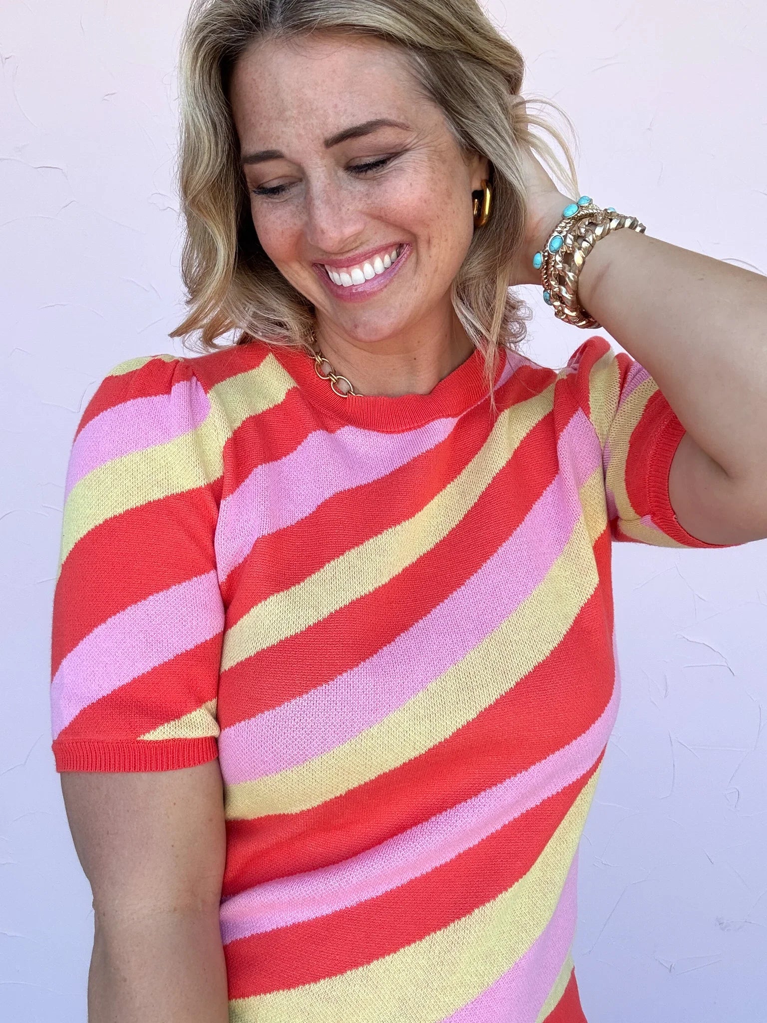 Sorbet Waves Sweater Top - 30% Off