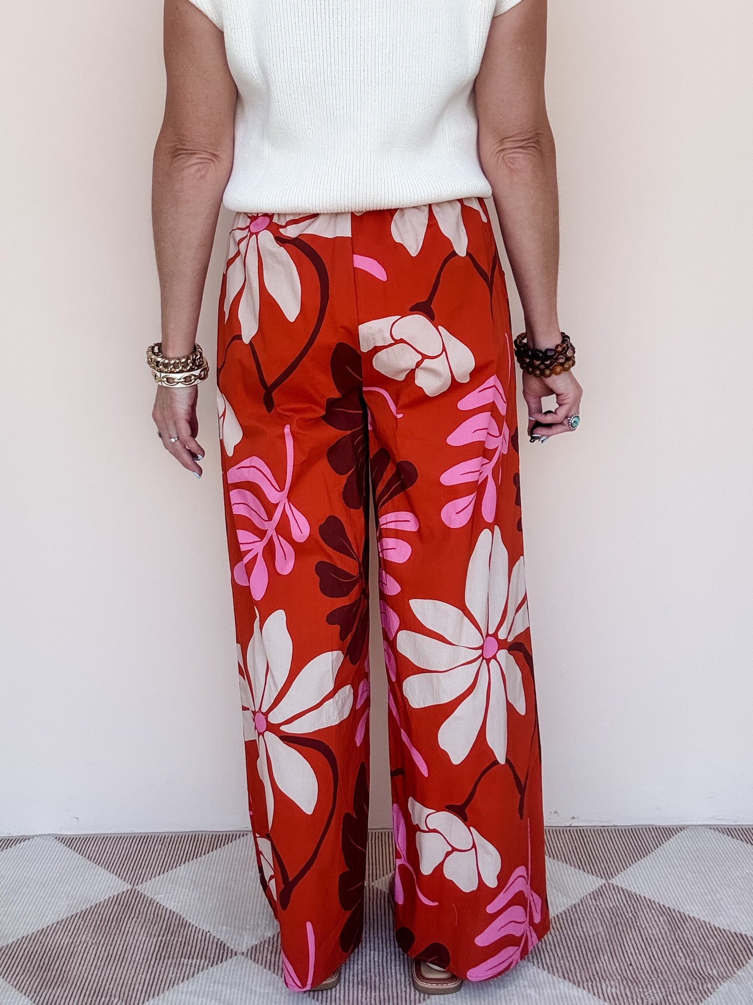 Desert Coral Wide Leg Pants