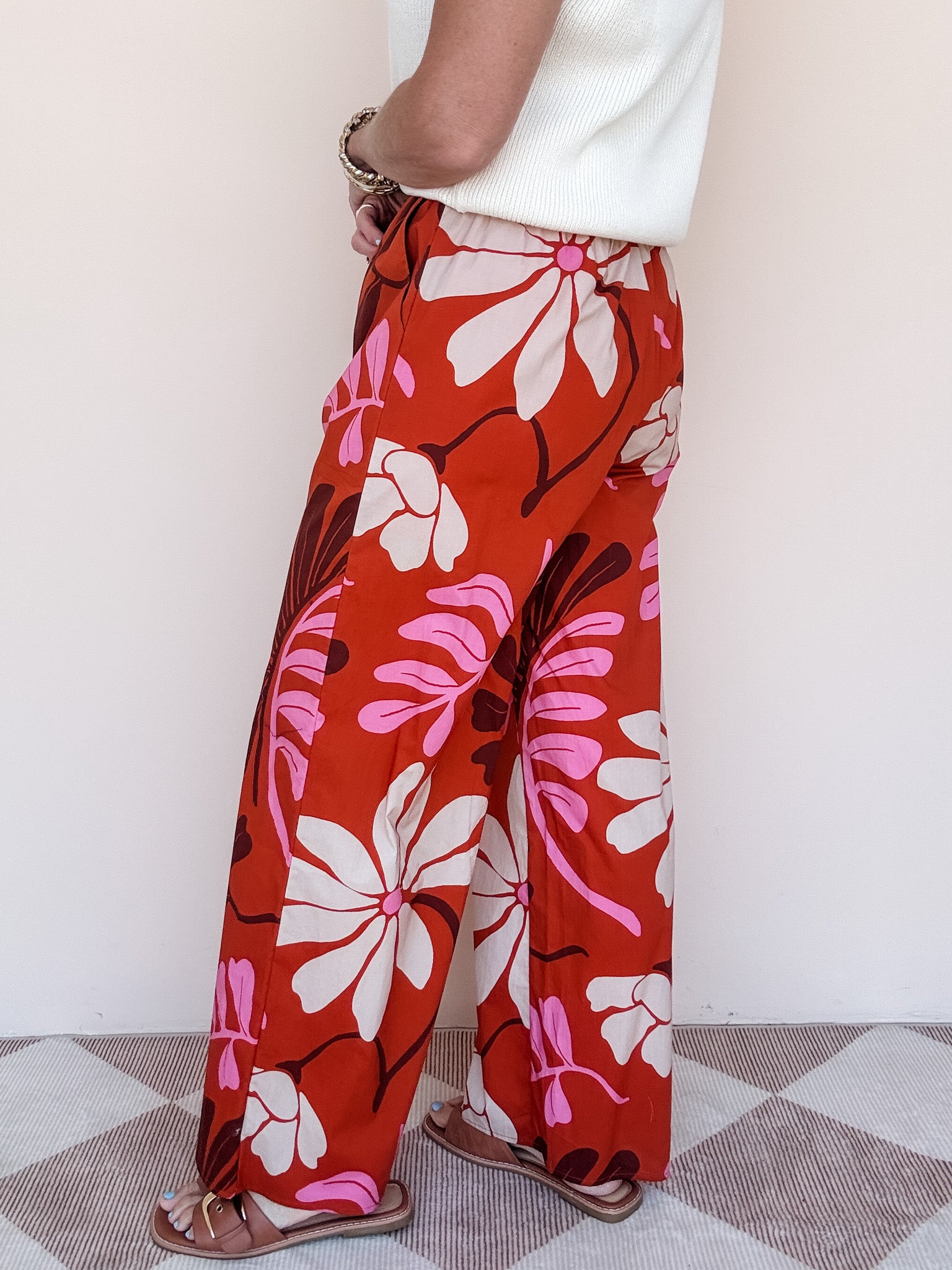 Desert Coral Wide Leg Pants