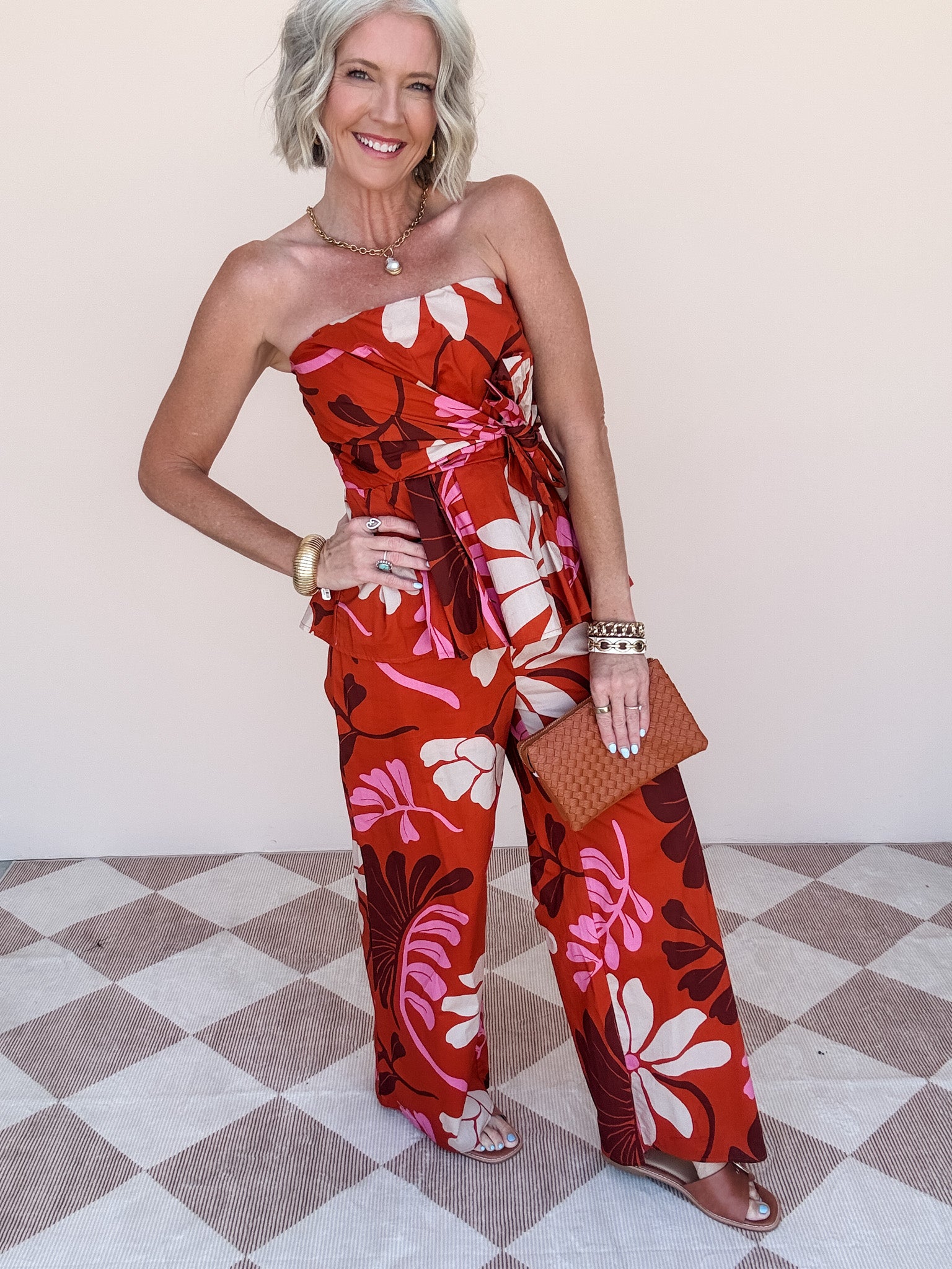 Desert Coral Wide Leg Pants