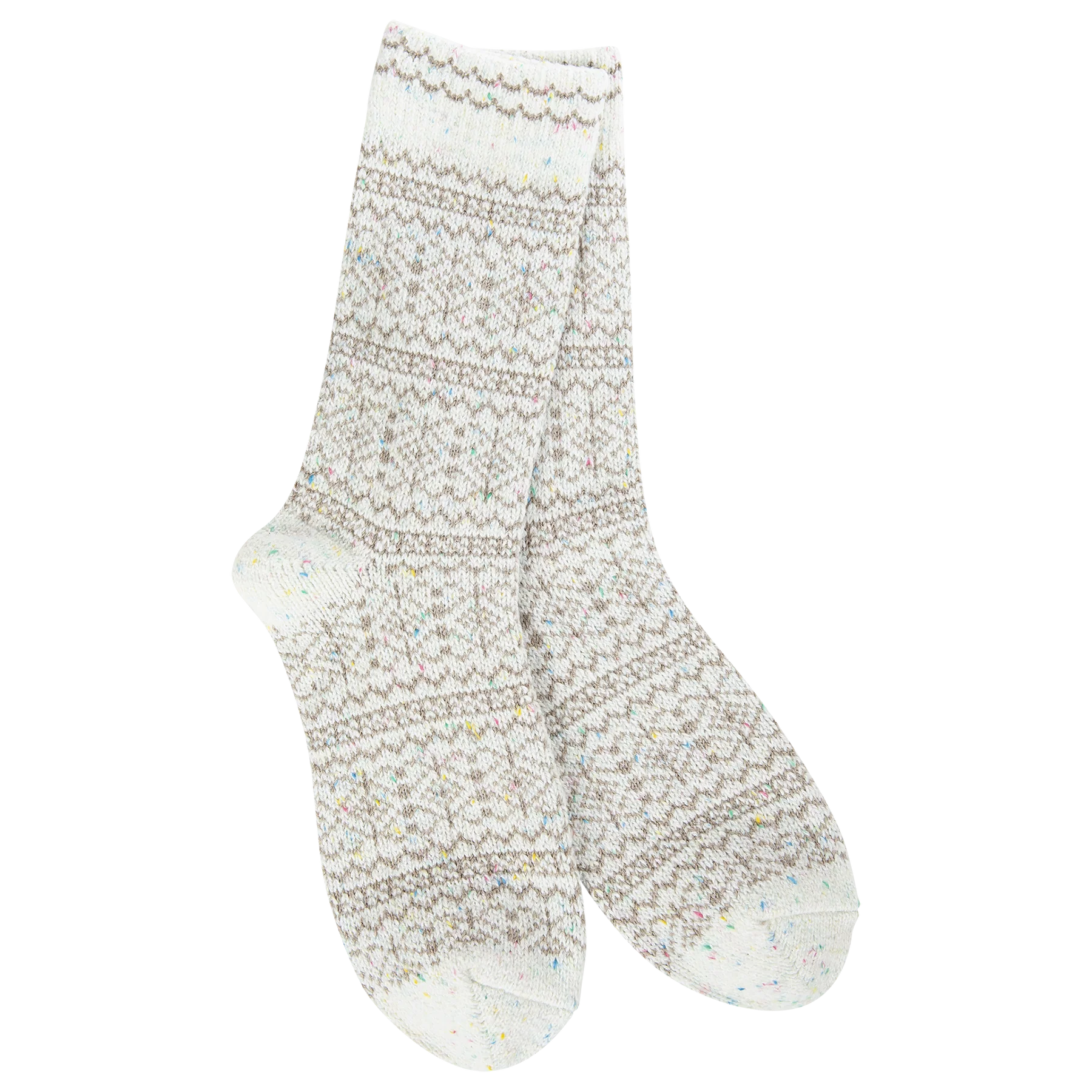 Cream Speckle Crew Socks