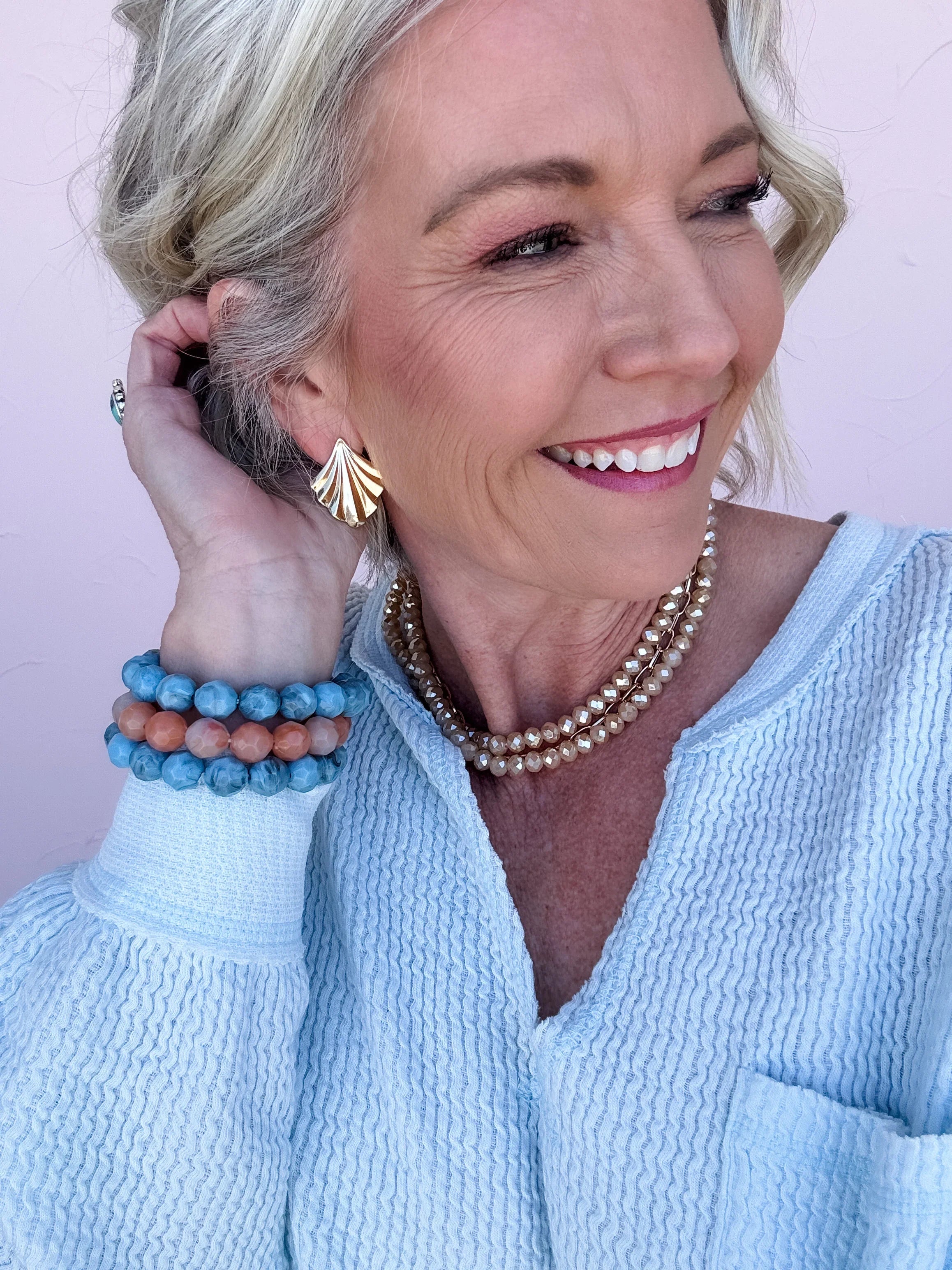 Sunlit Coral Stretch Bracelet