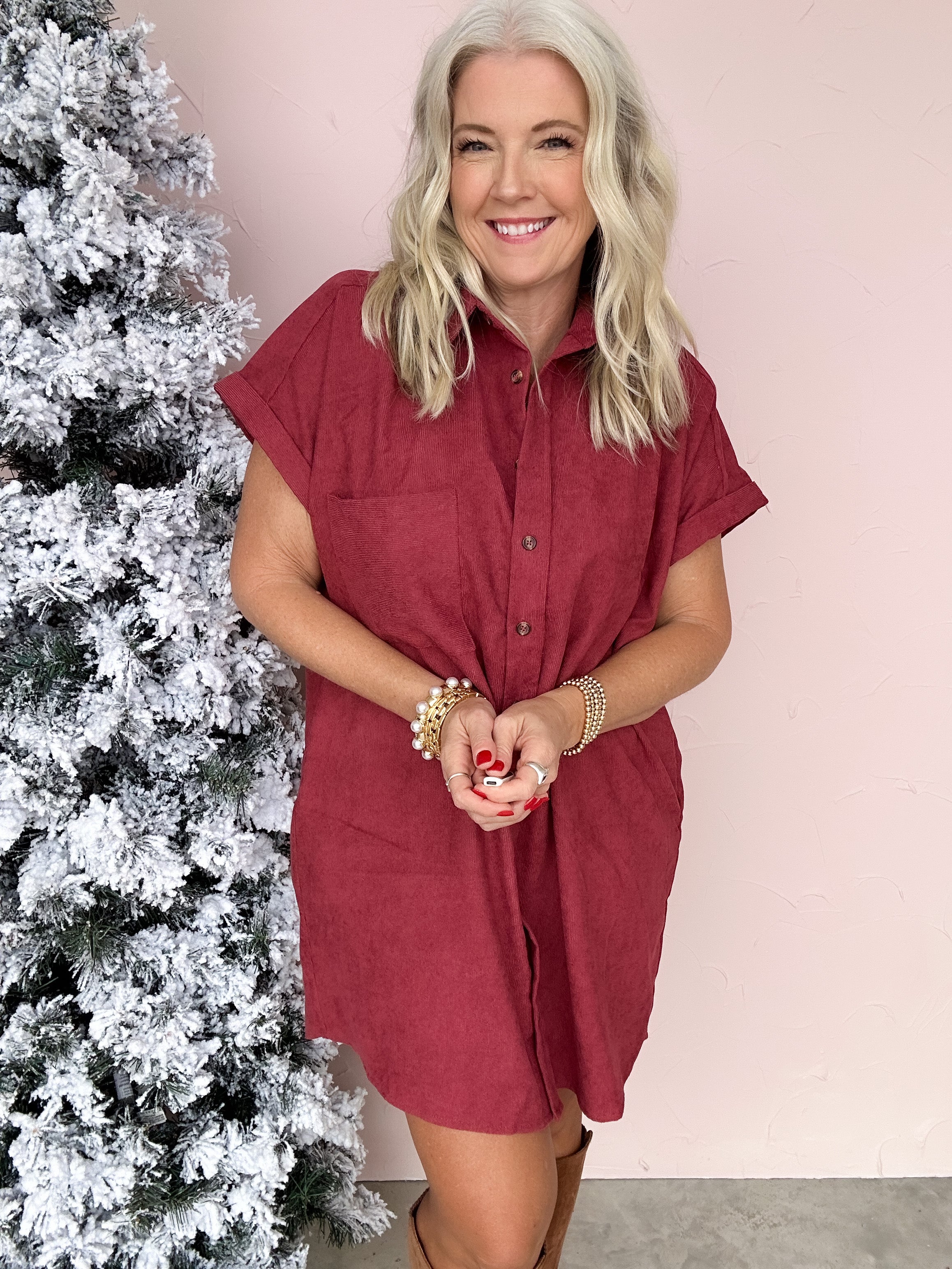 Merlot Corduroy Dress