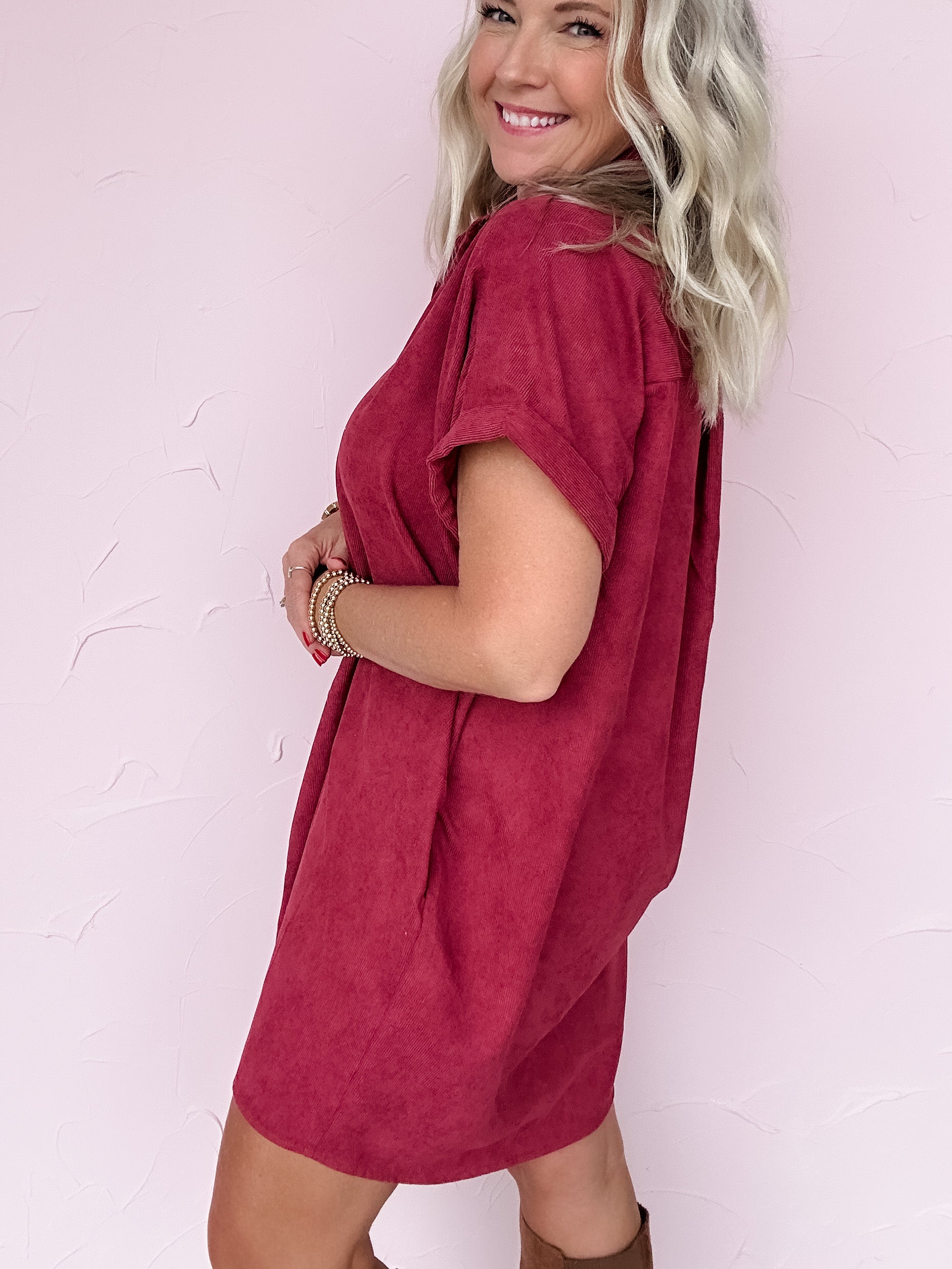 Merlot Corduroy Dress