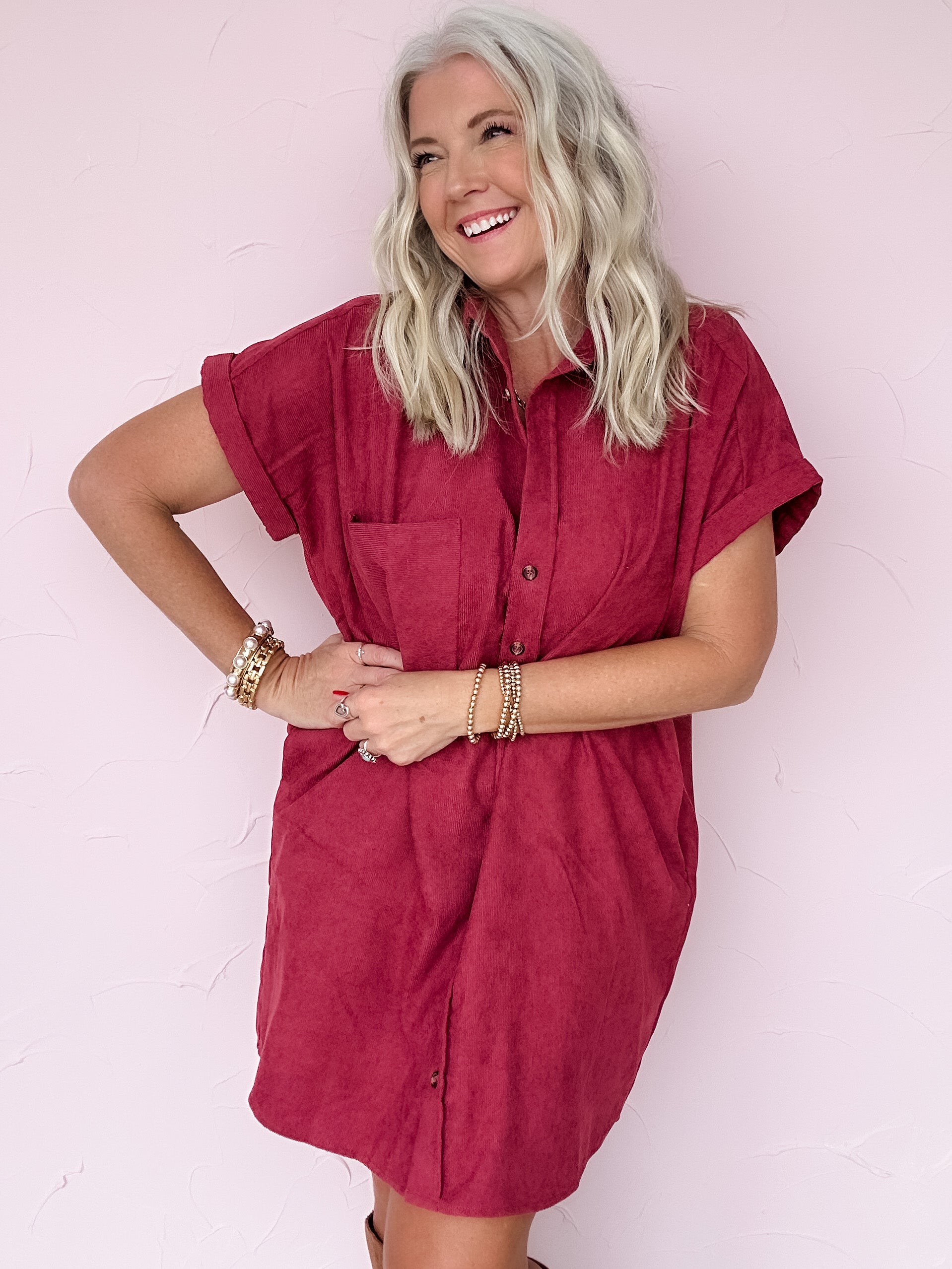 Merlot Corduroy Dress