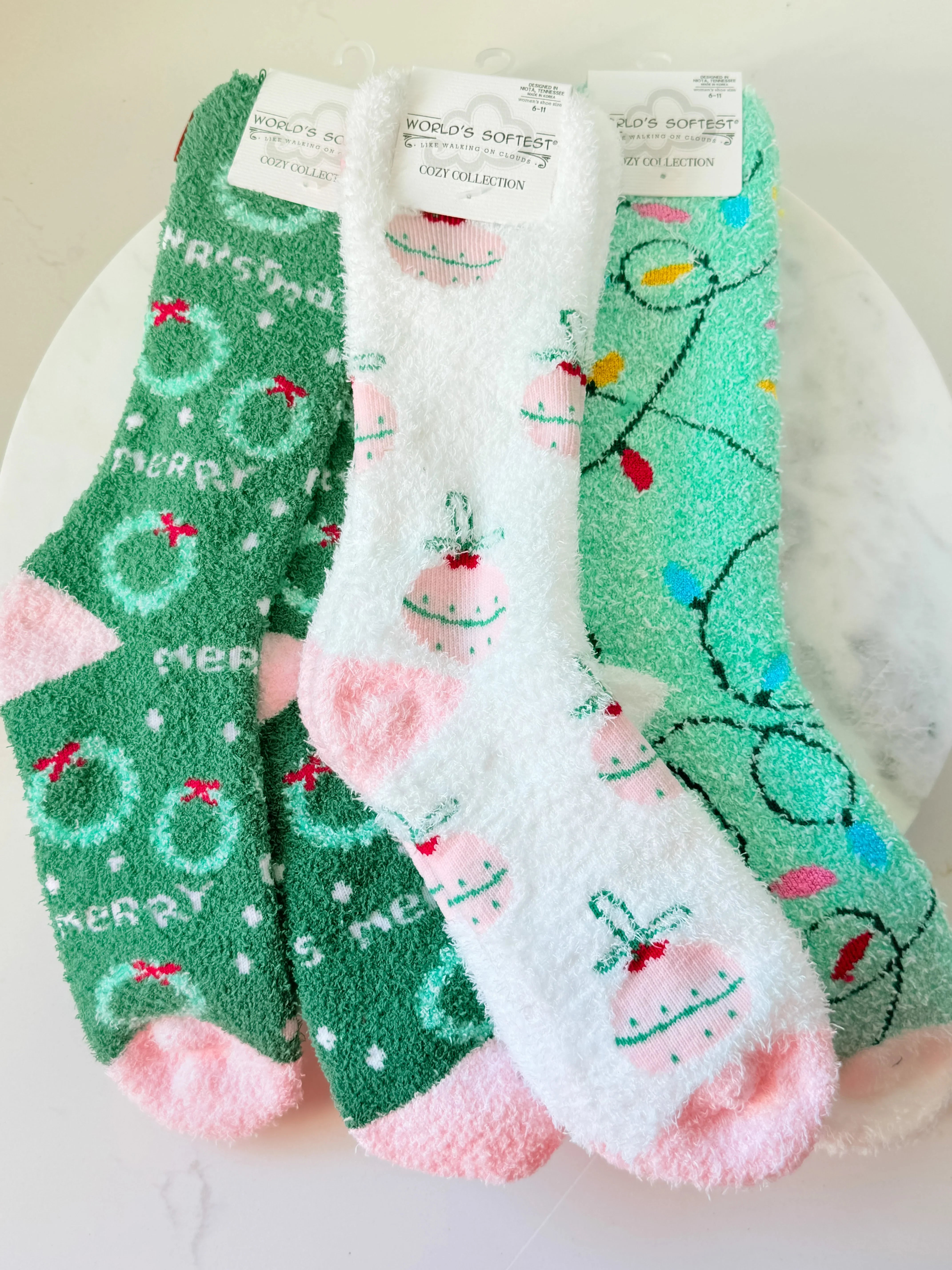 Christmas Cozy Crew Socks