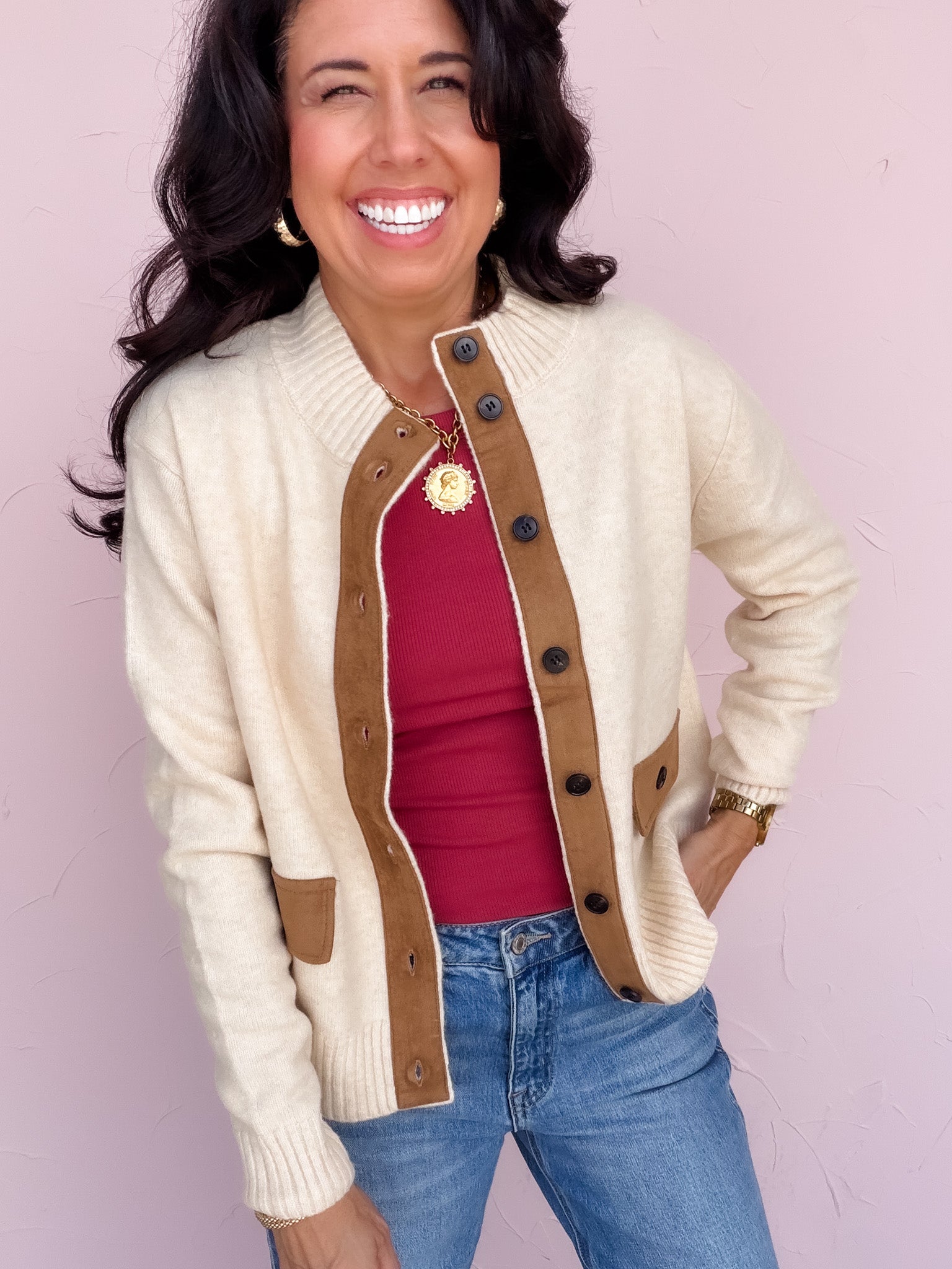 Suede & Simple Sweater