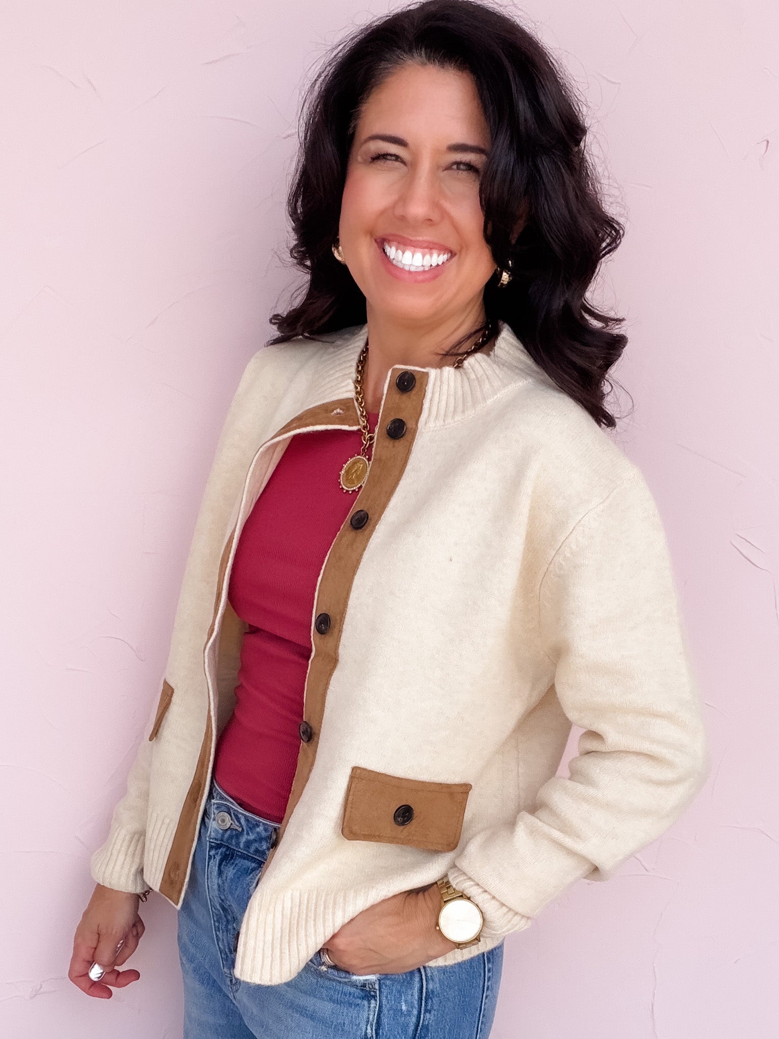 Suede & Simple Sweater