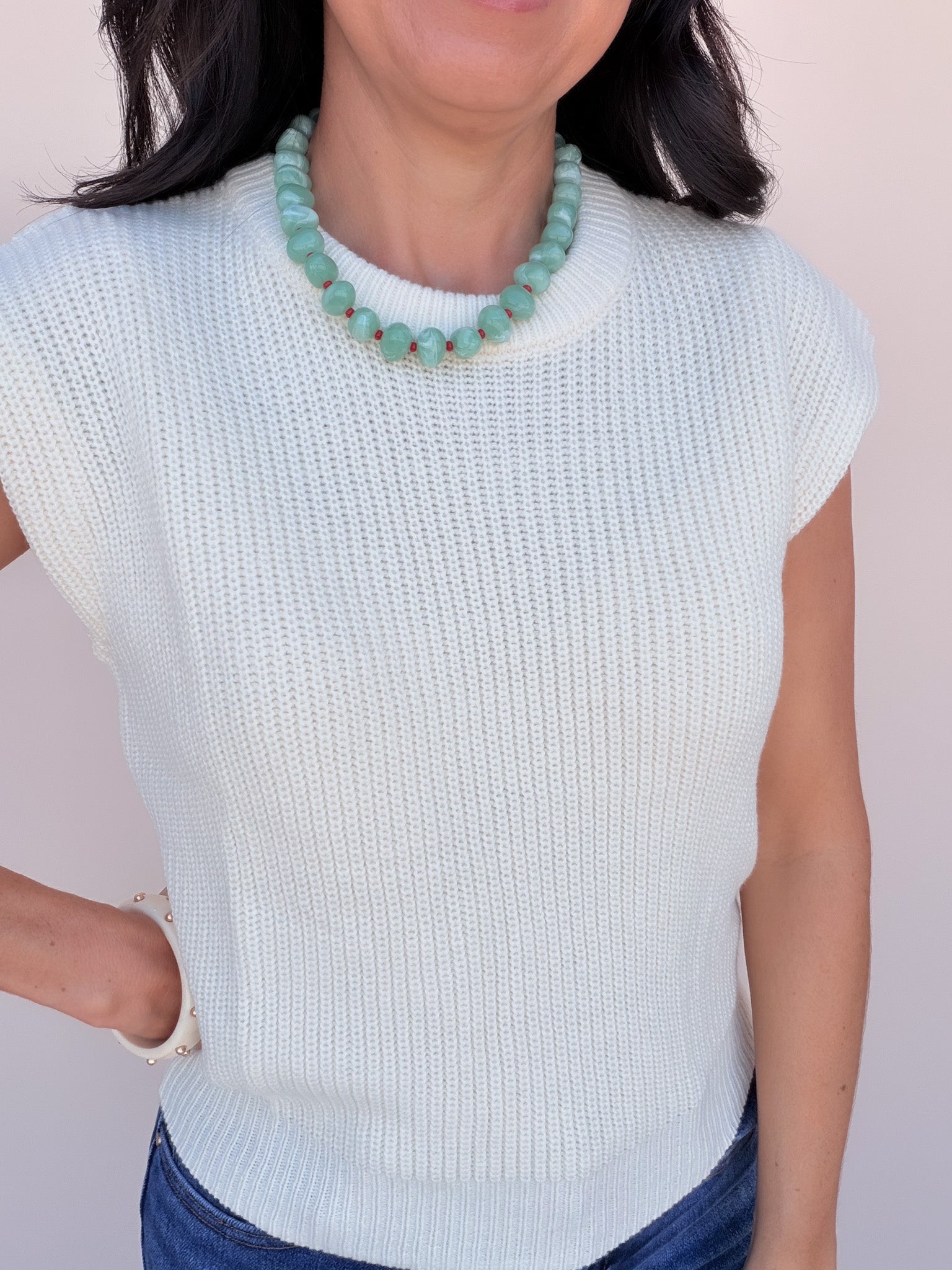 Macy Knit Top | Ecru