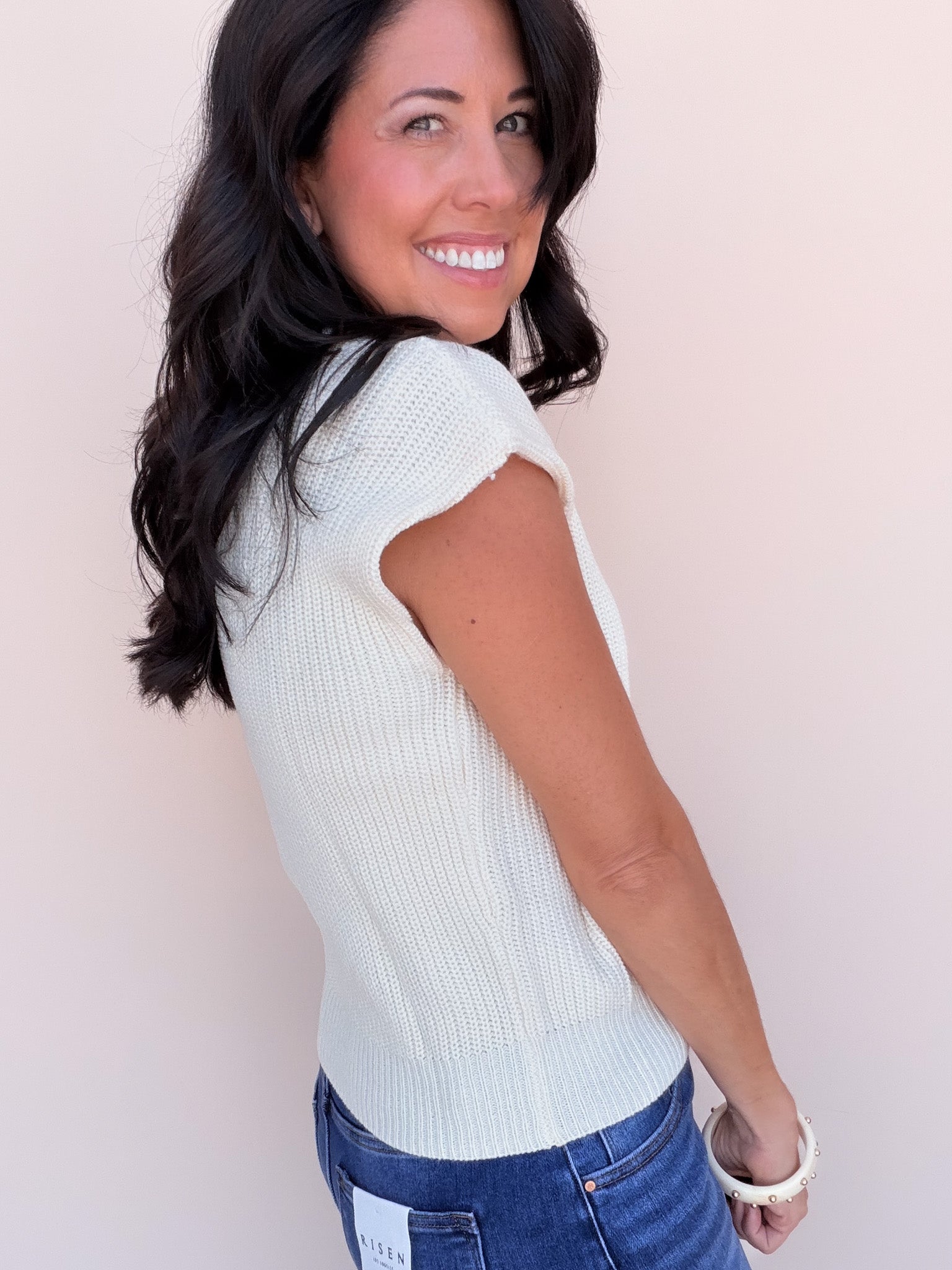Macy Knit Top | Ecru