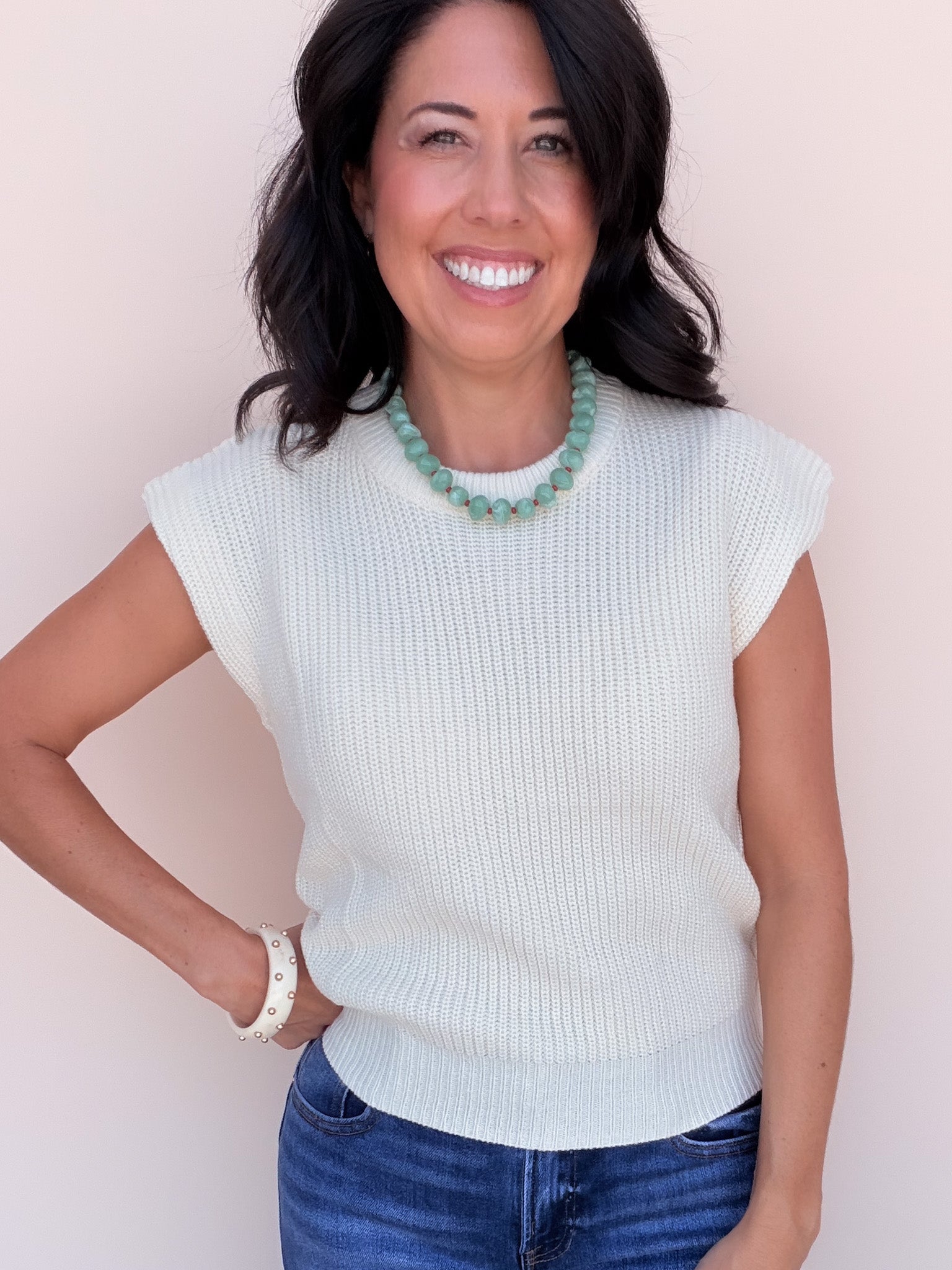 Macy Knit Top | Ecru