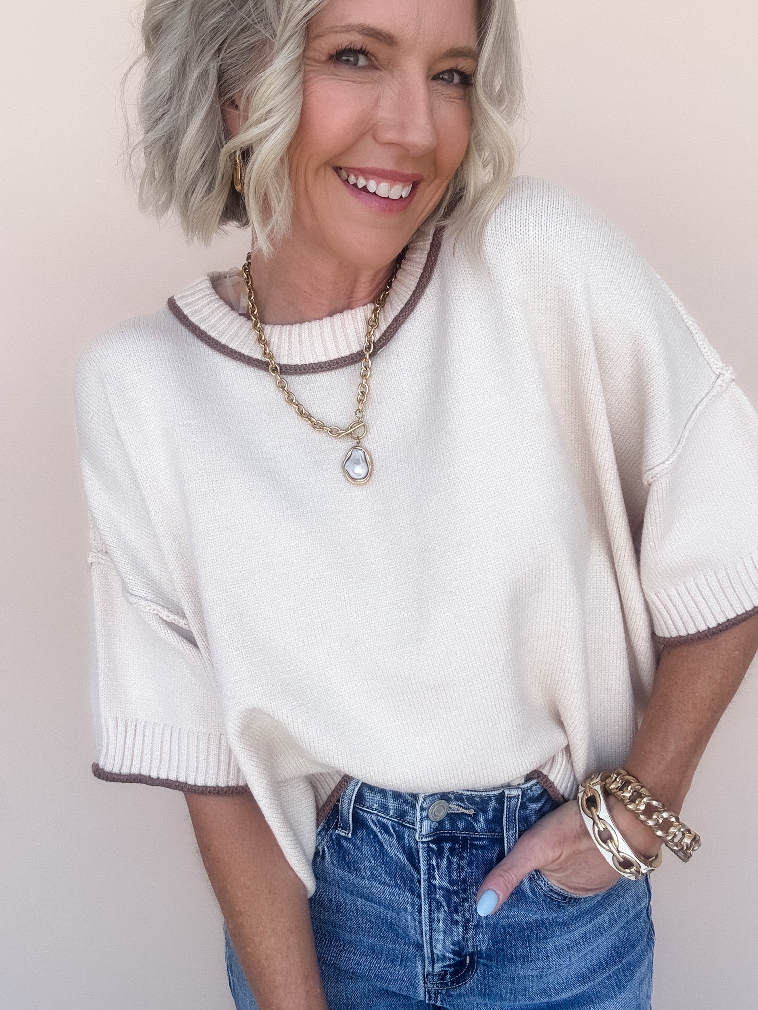 Blanco Morning Knit Top