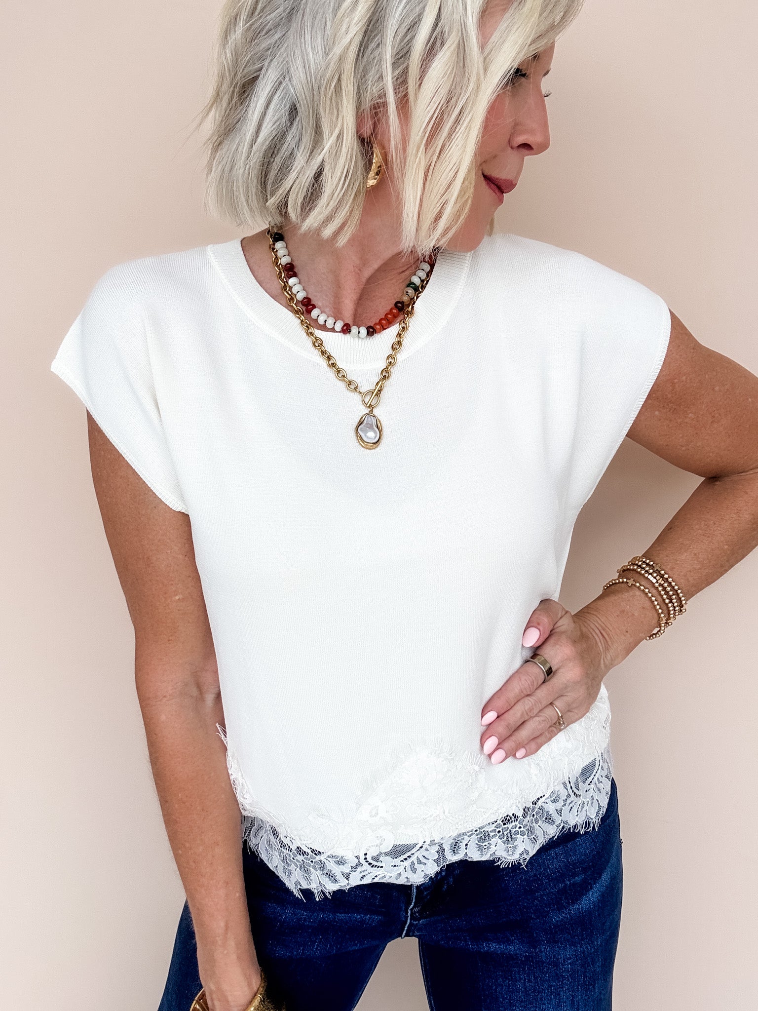 Pretty Edge Top | Cream