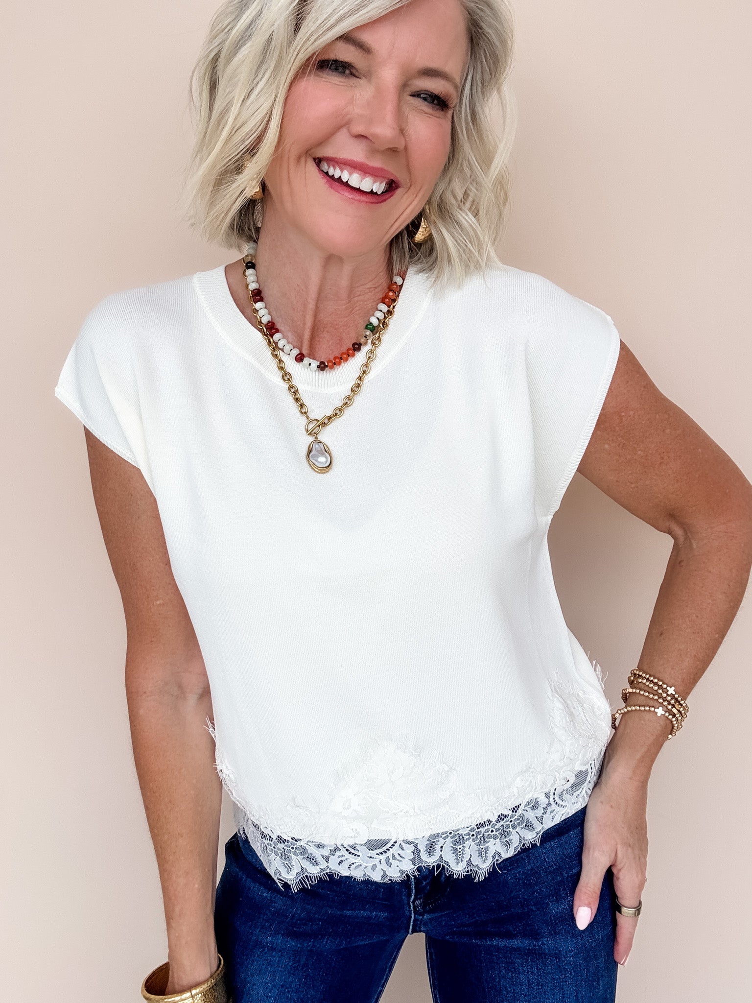 Pretty Edge Top | Cream