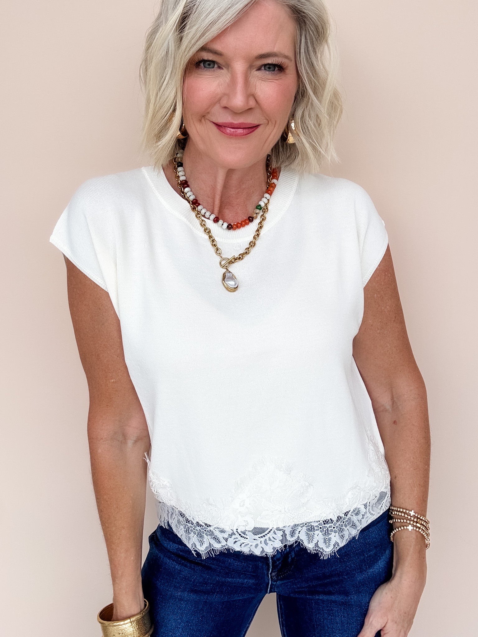 Pretty Edge Top | Cream