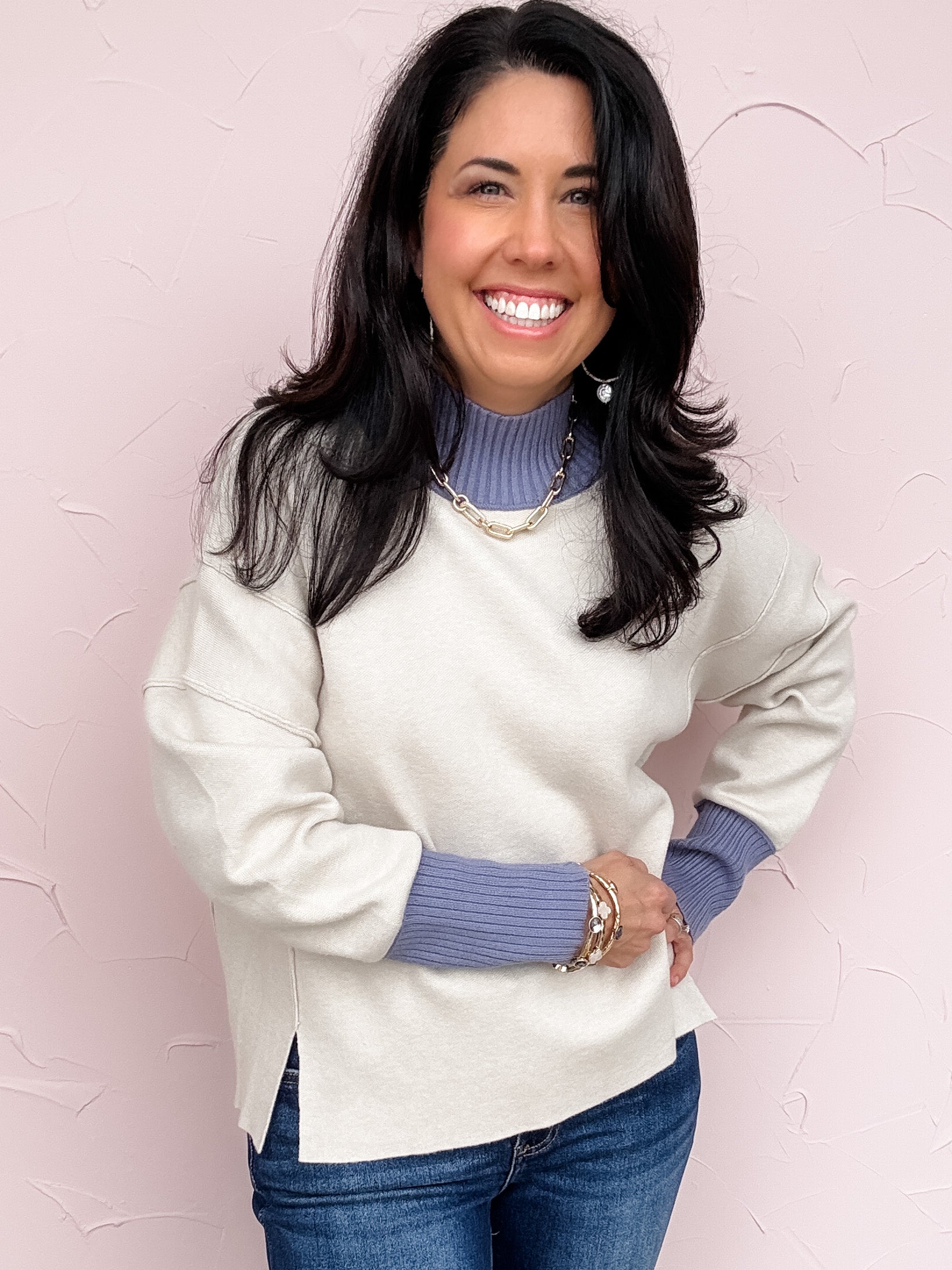 Winterport Layered Knit Top