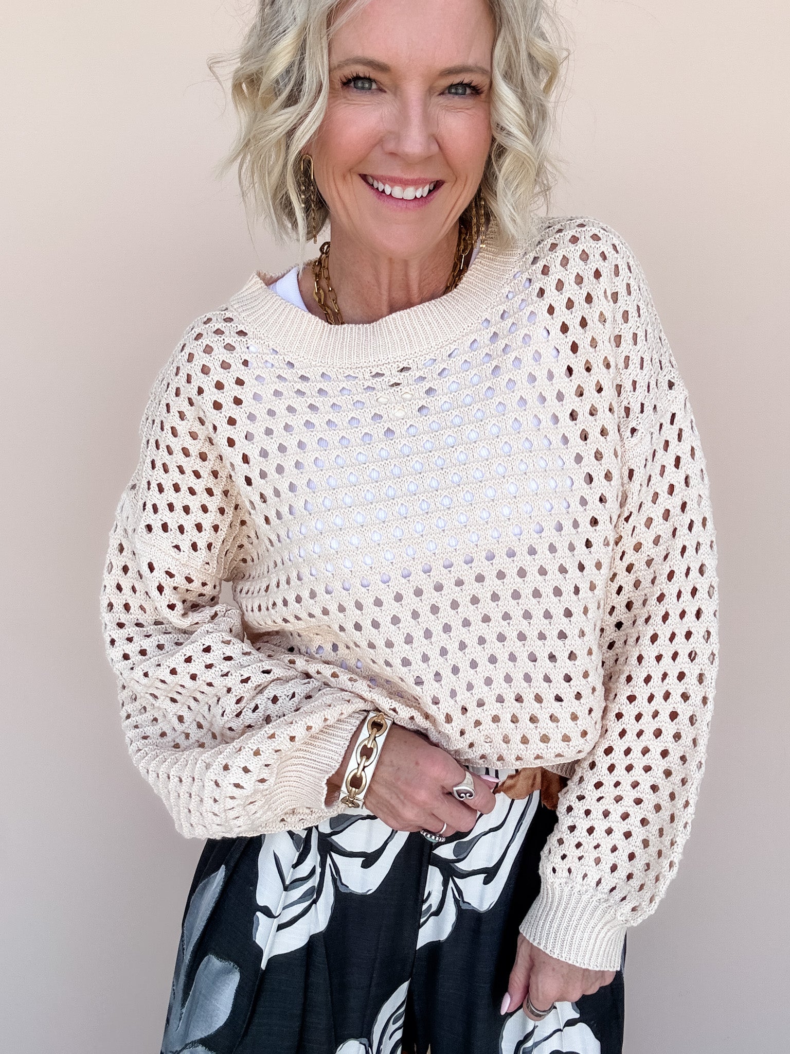 Sundown Weave Top | Cream