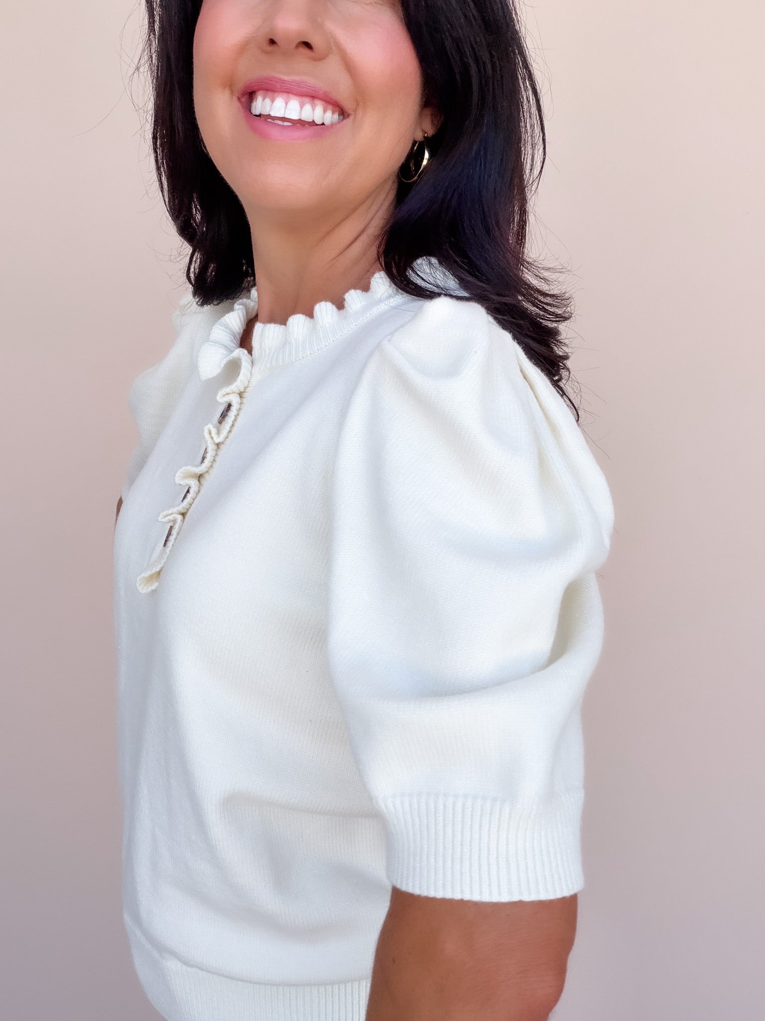 Come Home Ruffled Sweater | Cream