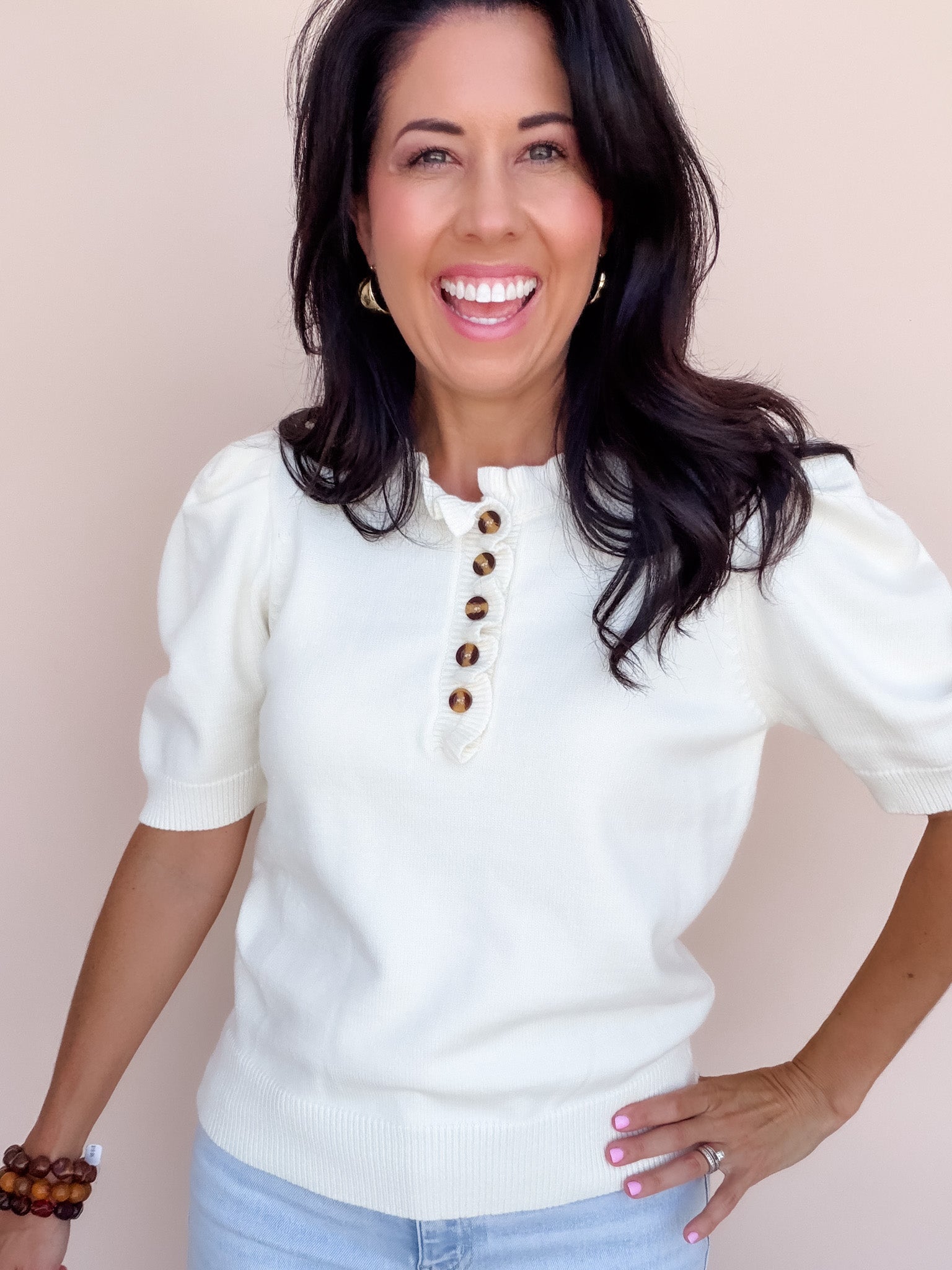 Come Home Ruffled Sweater | Cream