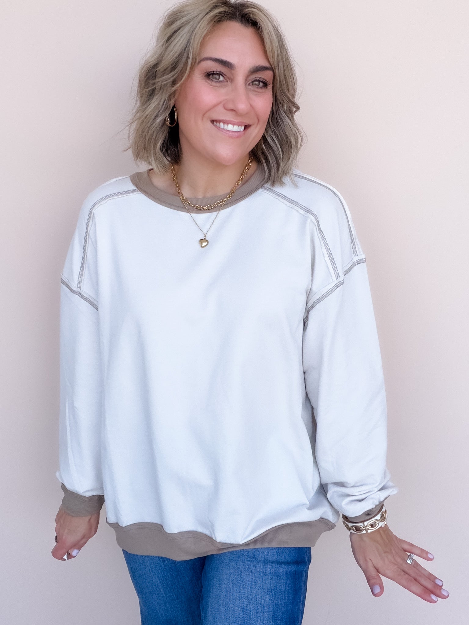 Weekend Seam Pullover | Oatmeal