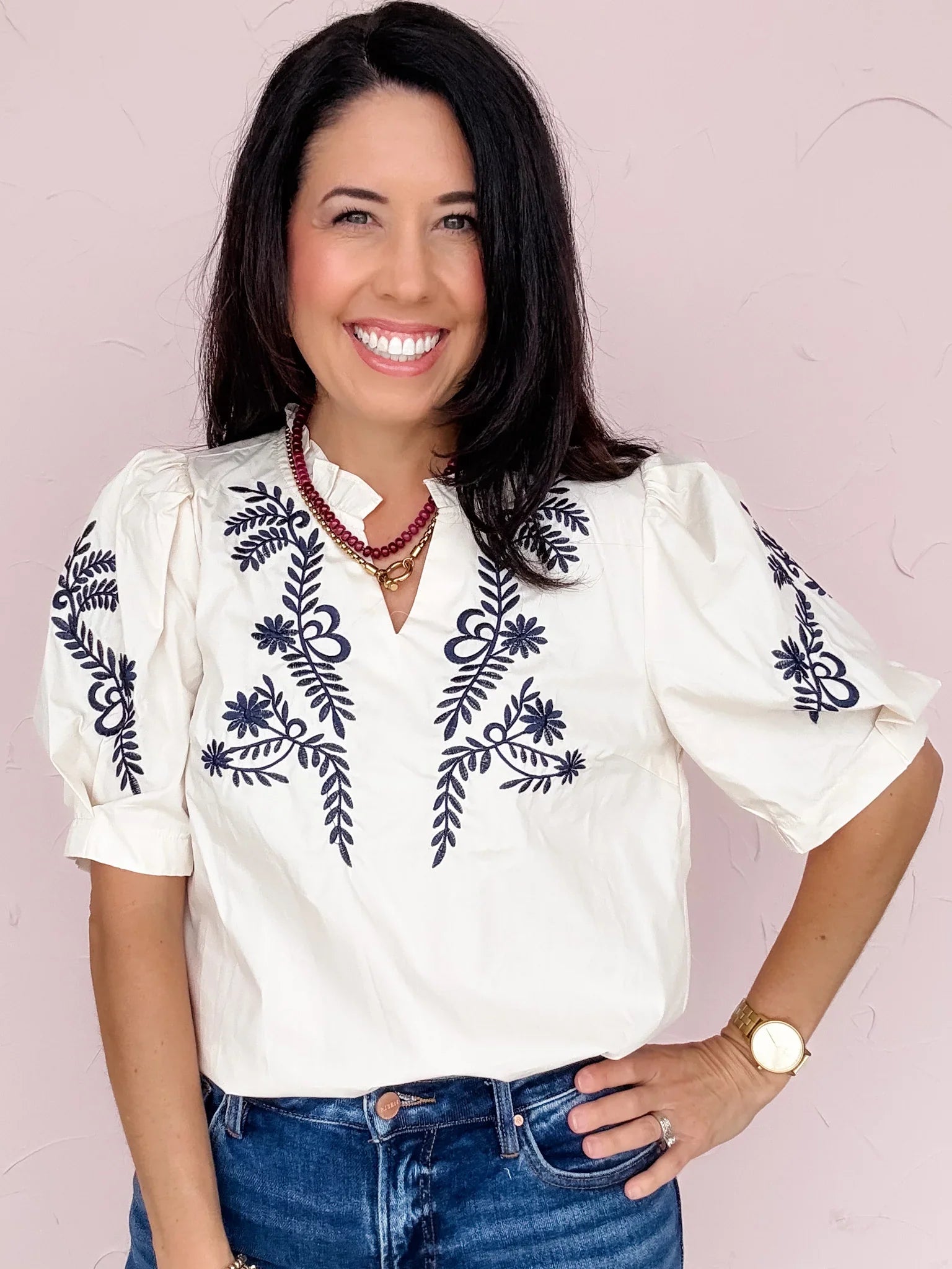 Marlowe Embroidered Top