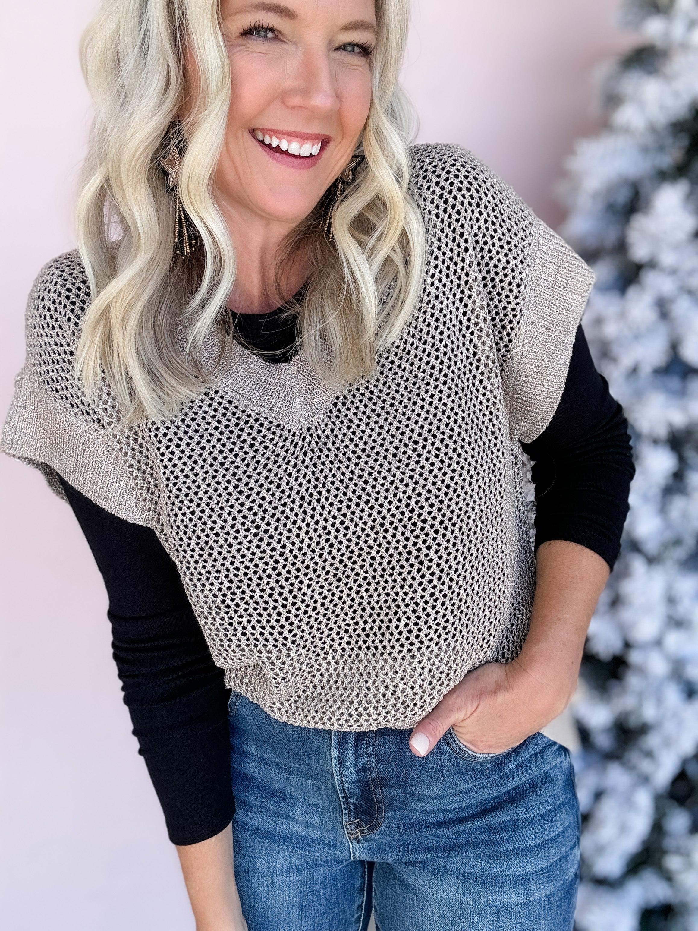 Gold Glamour Knit Top