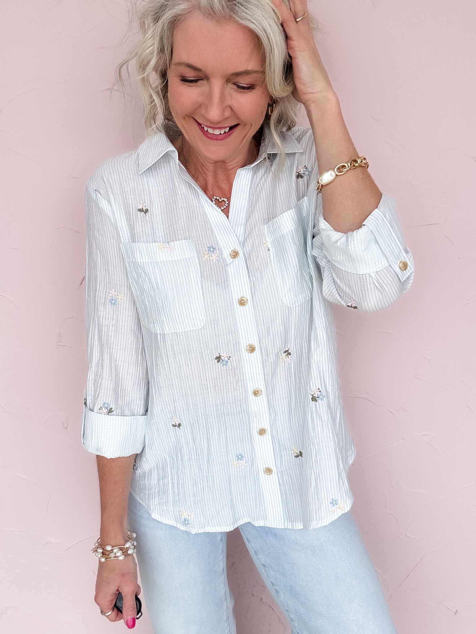 Daisy Drift Button Down