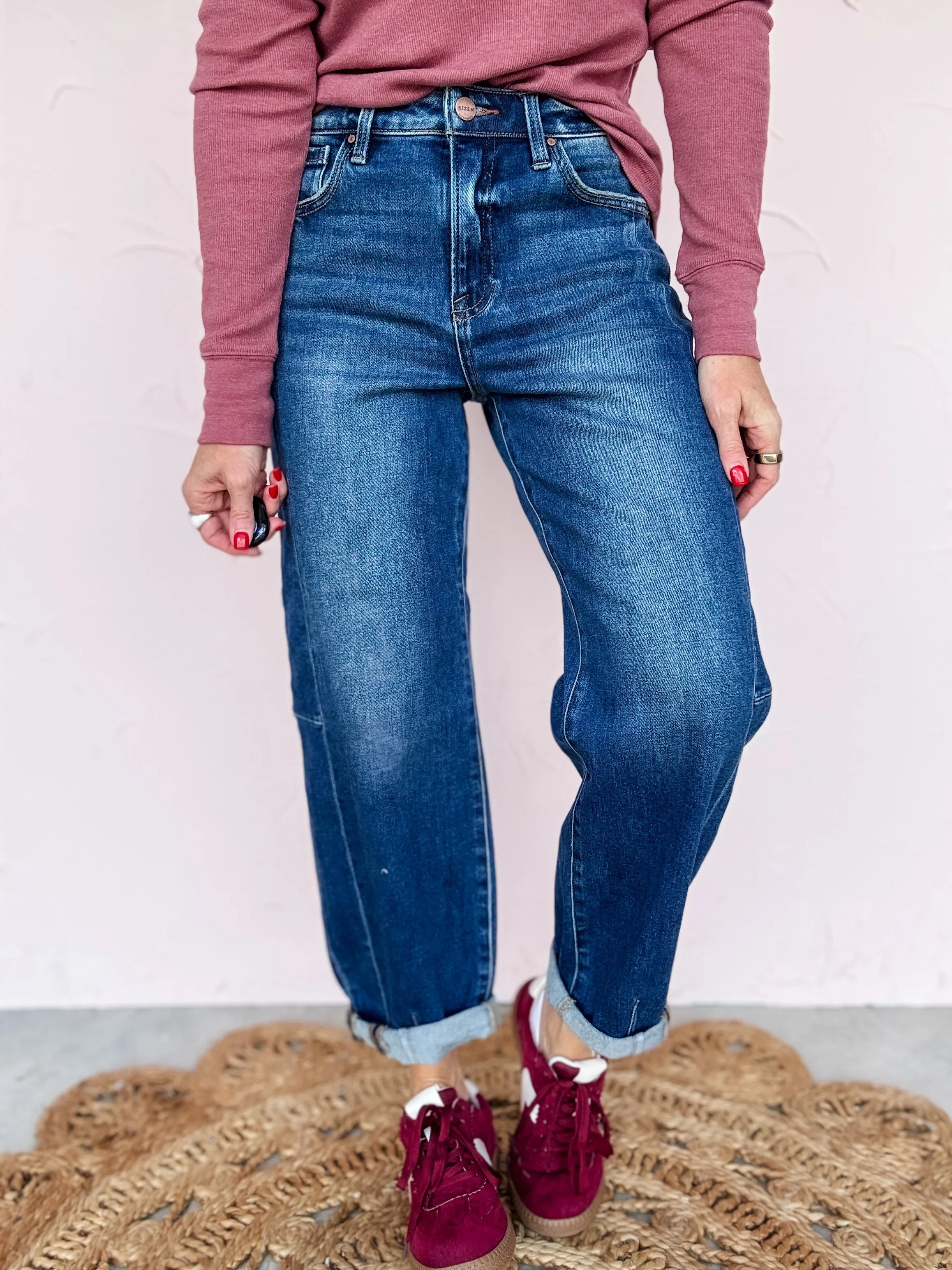 Avenue High Rise Barrel Jeans