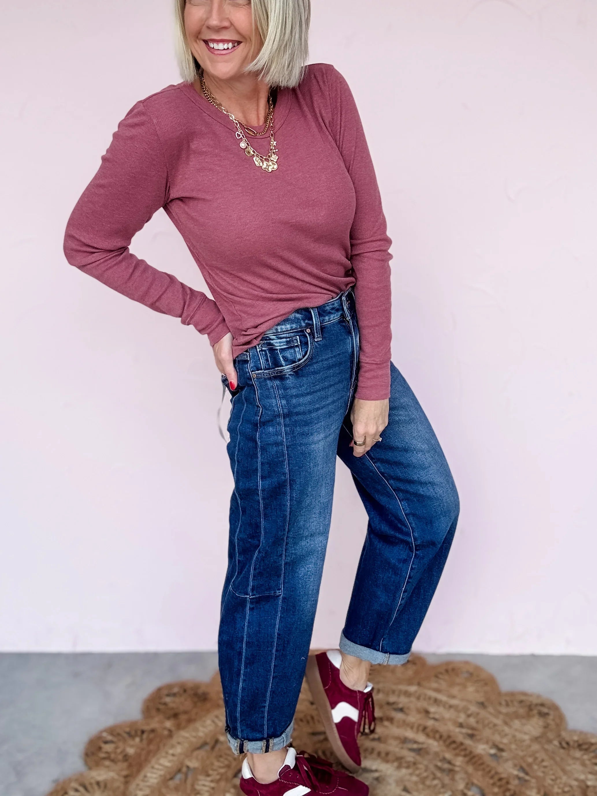 Avenue High Rise Barrel Jeans