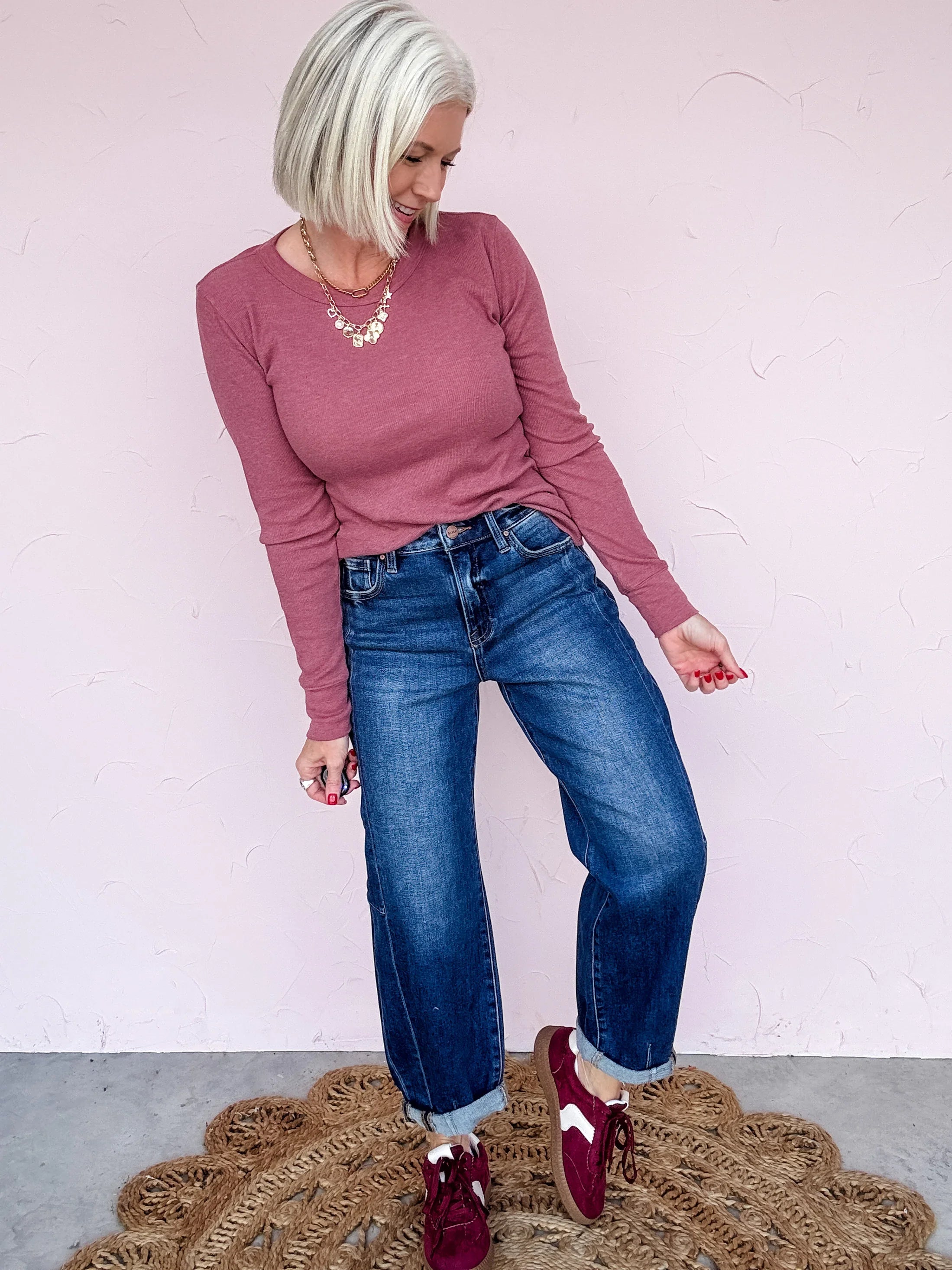 Avenue High Rise Barrel Jeans