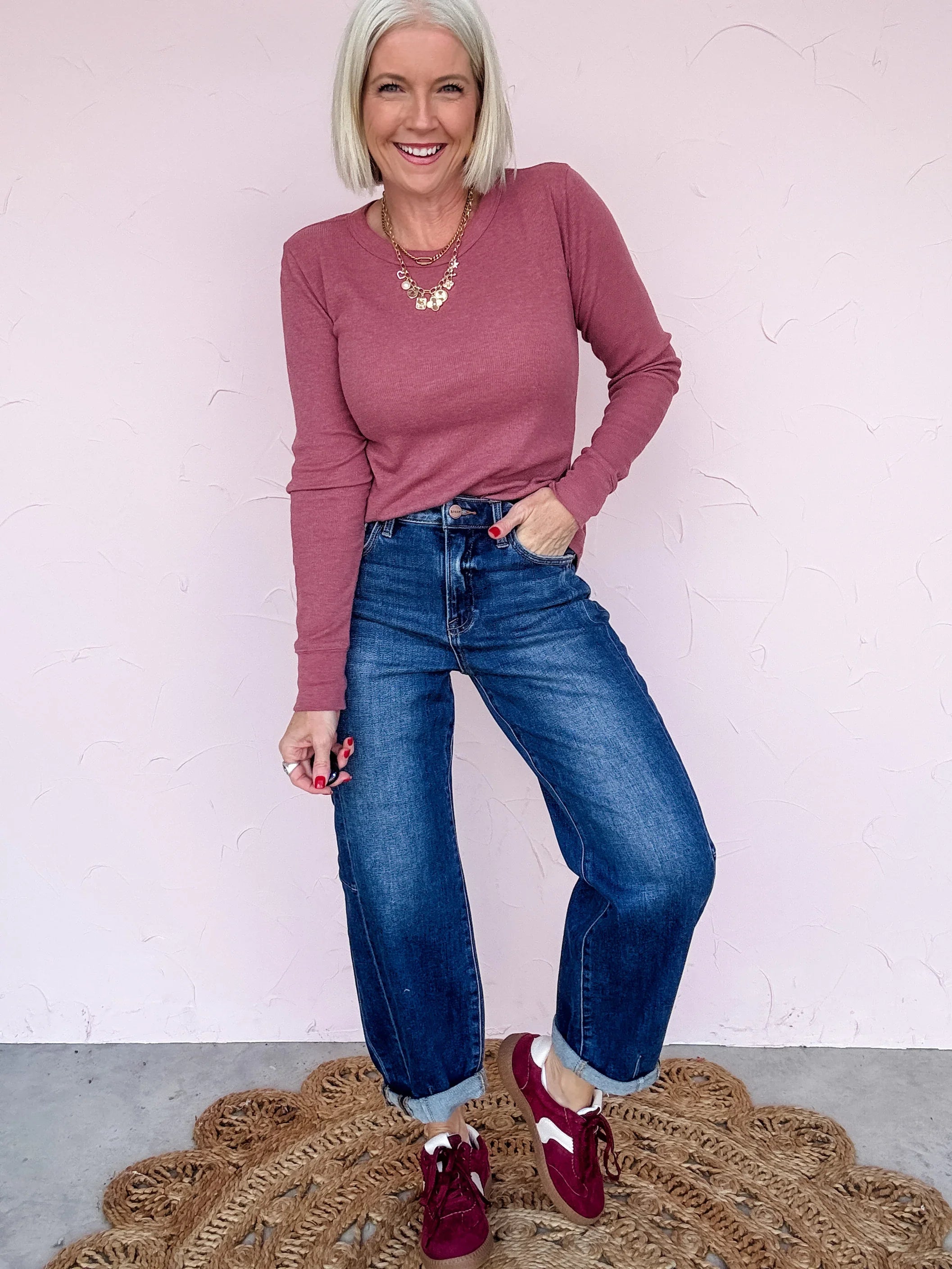 Avenue High Rise Barrel Jeans