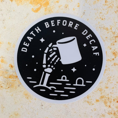 Death Before Decaf Sticker - Vintage Soul