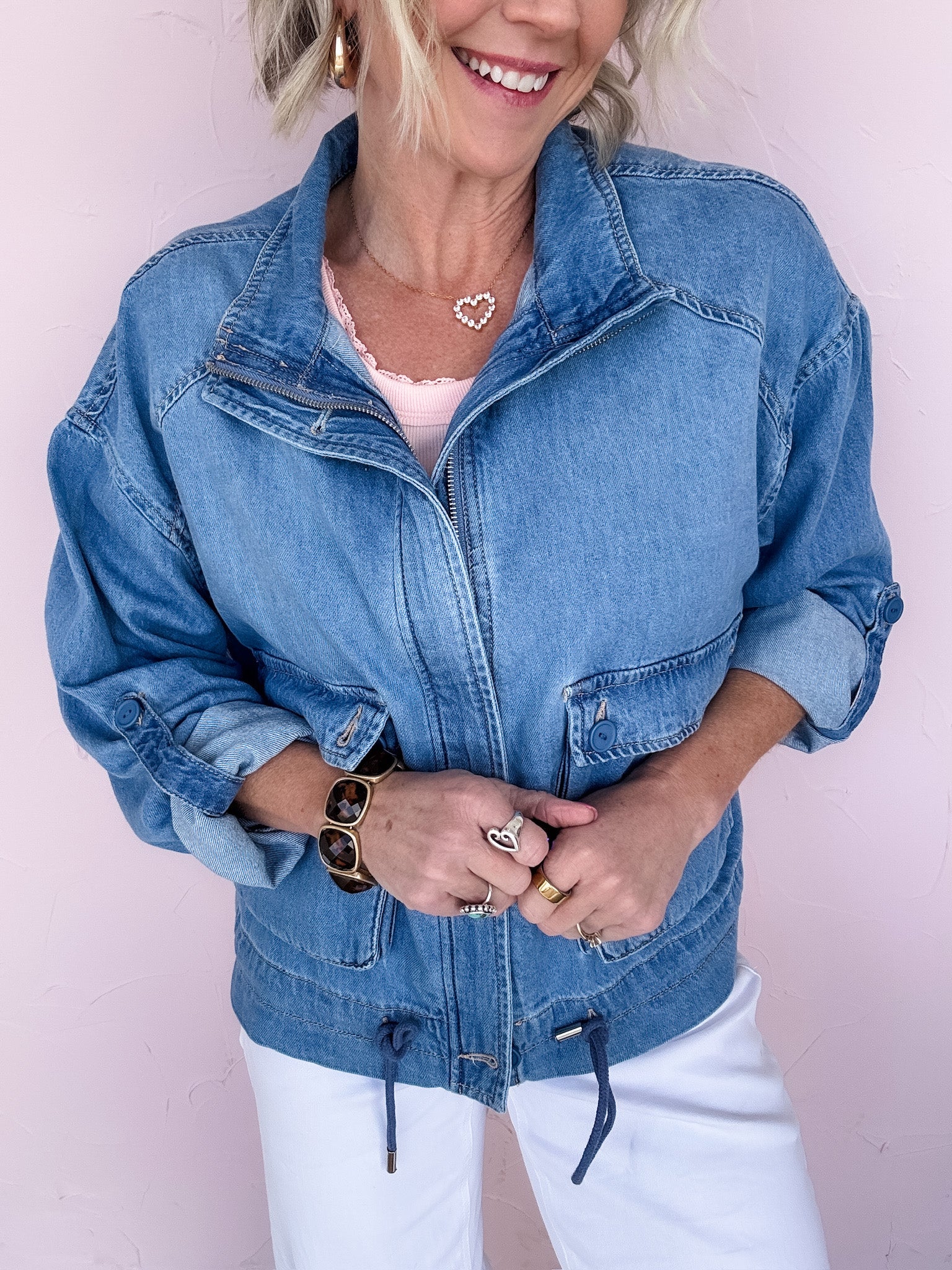 On Repeat Denim Bomber