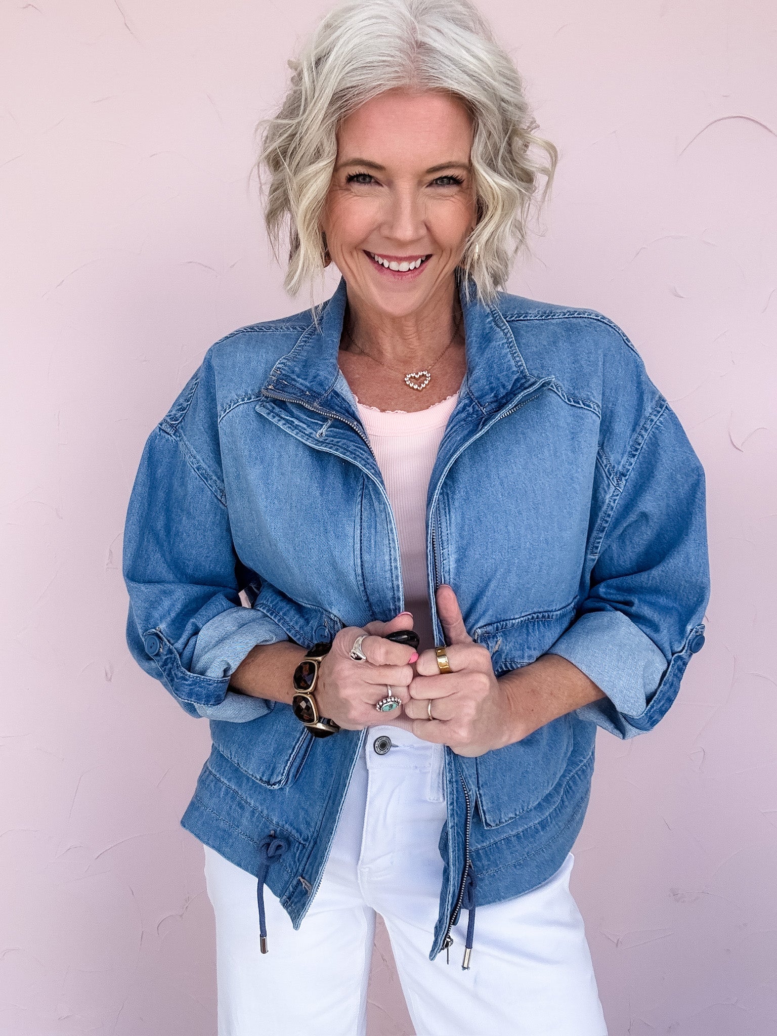 On Repeat Denim Bomber