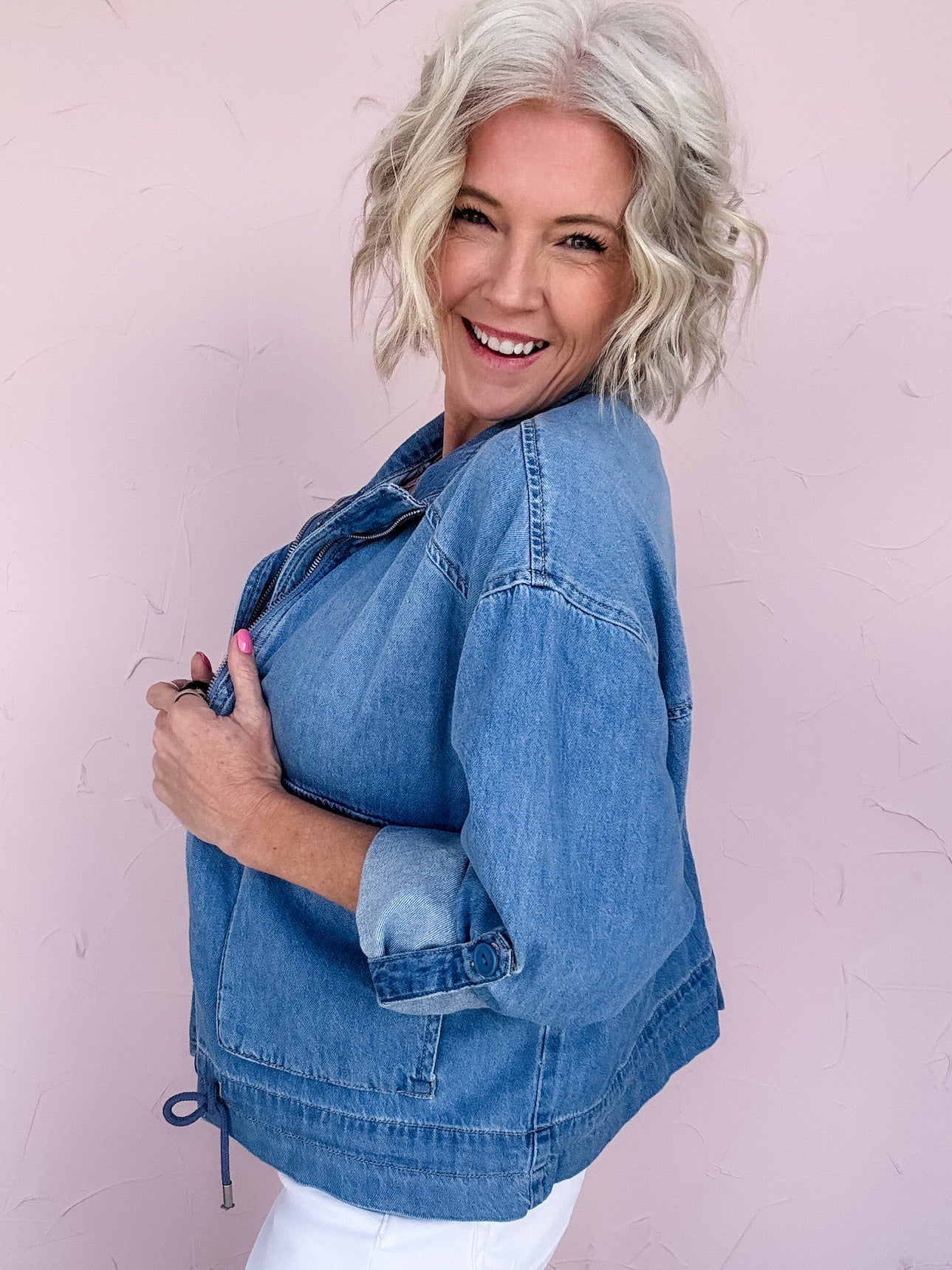 On Repeat Denim Bomber